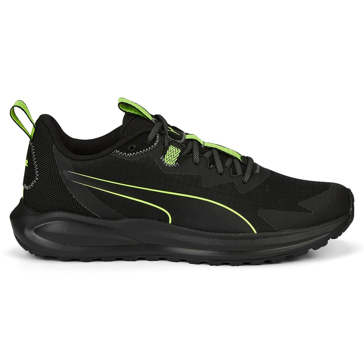 Puma Twitch Runner Trail Puma Black-Lime Sque Erkek Günlük Ayakkabı