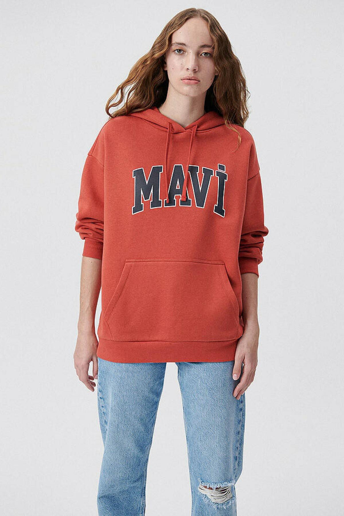 Mavi Logo Kapüşonlu Hot Sauce Kadın Sweatshirt 1600361-70459