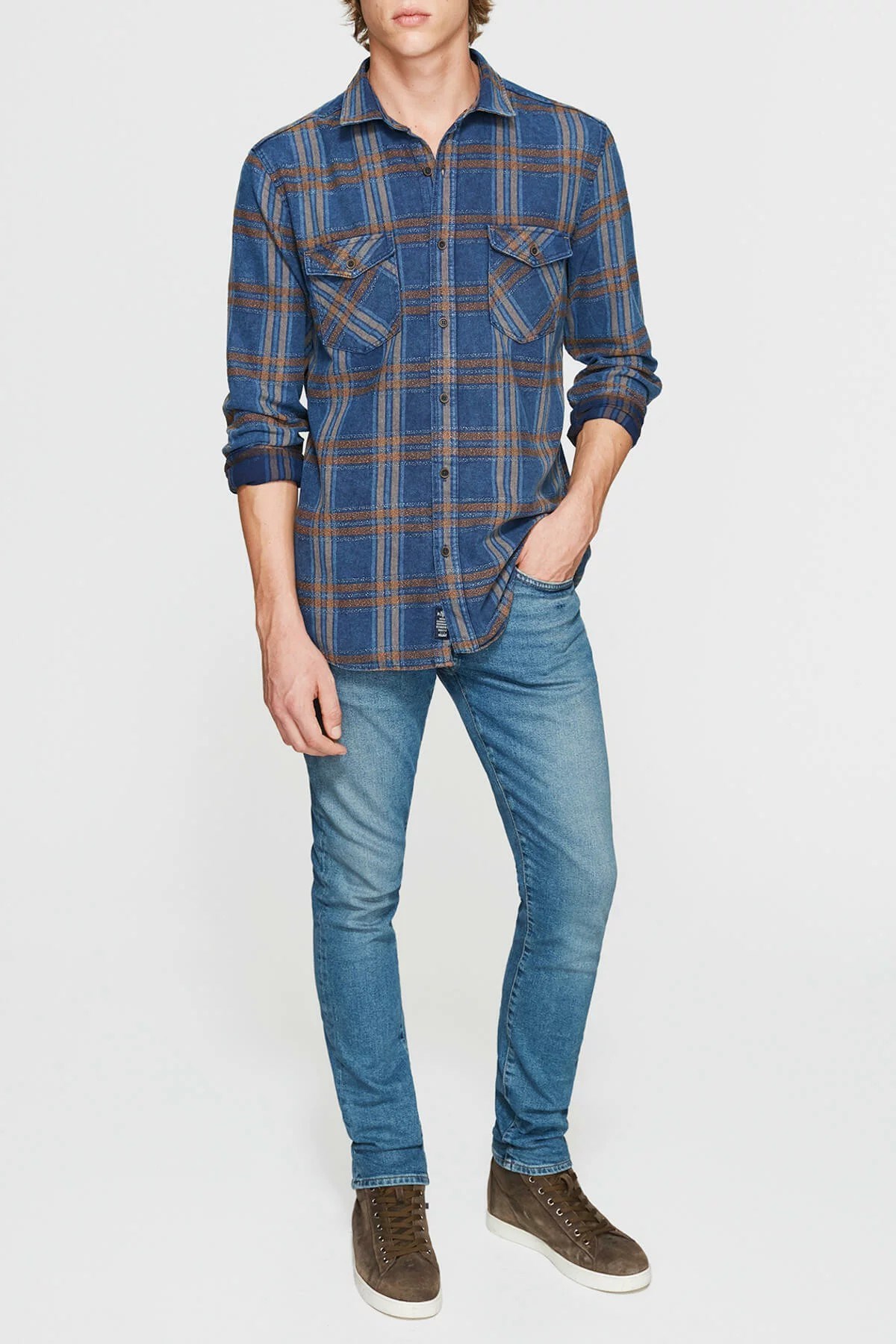 021058-18790Mavi Checked İndigo Shirt İndigo Check