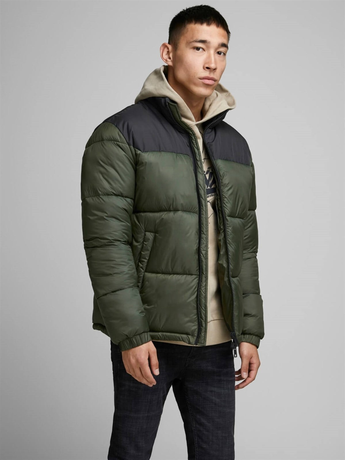 12173866Jack&Jones Jjdrew Puffer Collar Mont-12173866