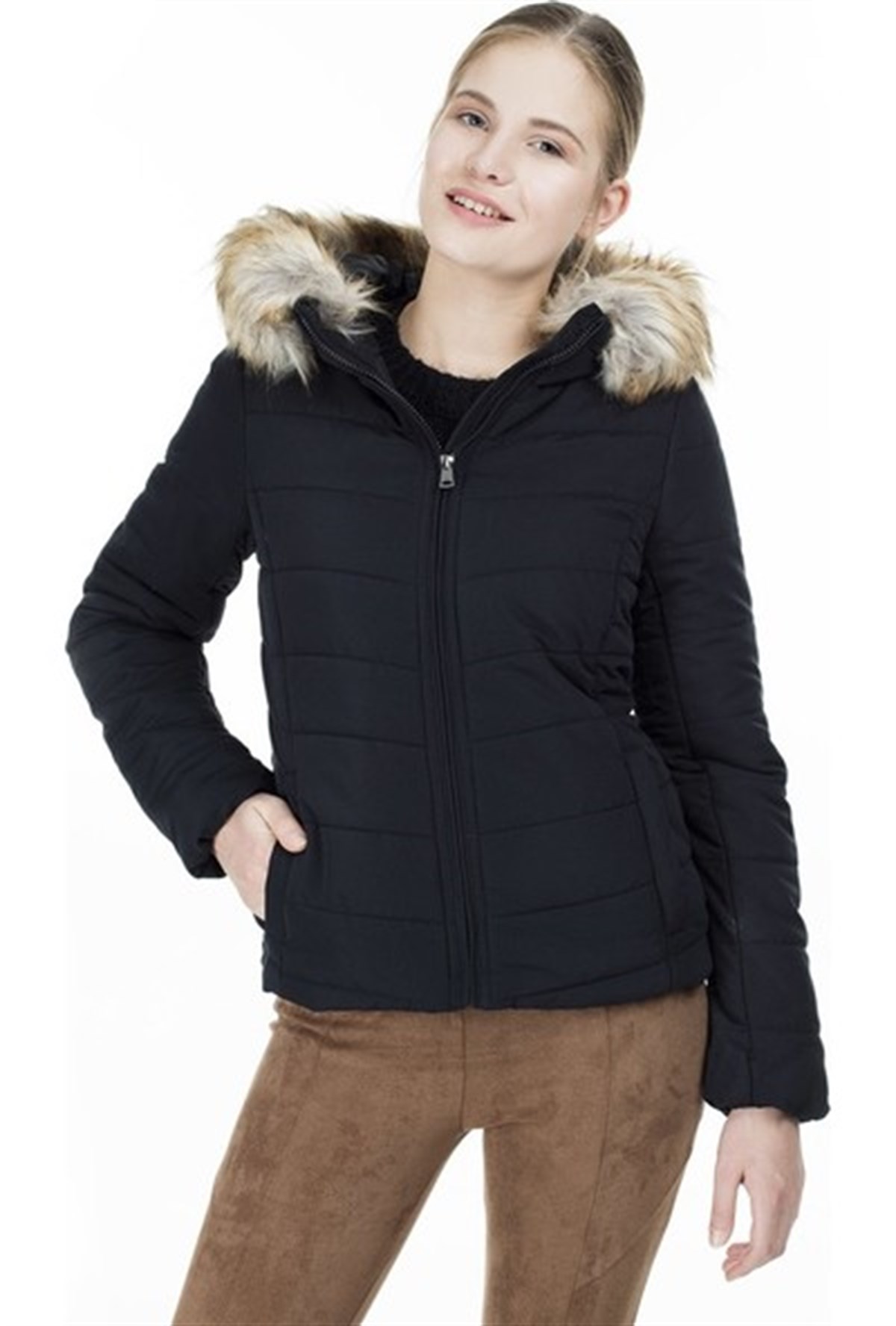15193436NEBIMV3NEBIMV3|15193436|BlackONLY ONLMELINA PADDED JACKET OTW KADIN MONT-BLACK