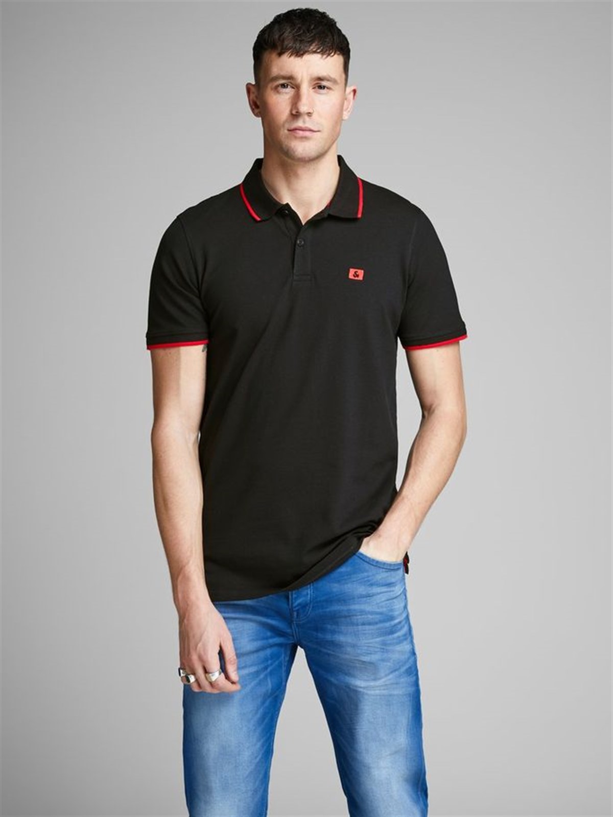 12147114NEBIMV3NEBIMV3|12147114|BlackJACK & JONES JJESTONE POLO SS NOOS ERKEK T-SHIRT-Black