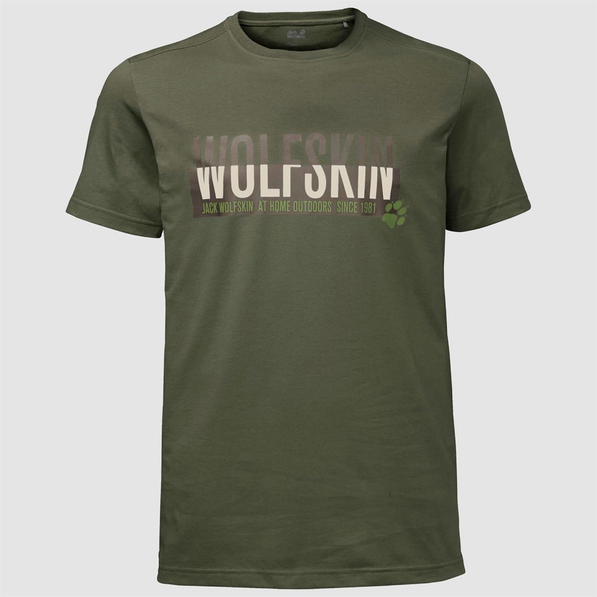 1805641NEBIMV3NEBIMV3|1805641|17282JACK WOLFSKIN SLOGAN T MEN ERKEK T-SHIRT-woodland green