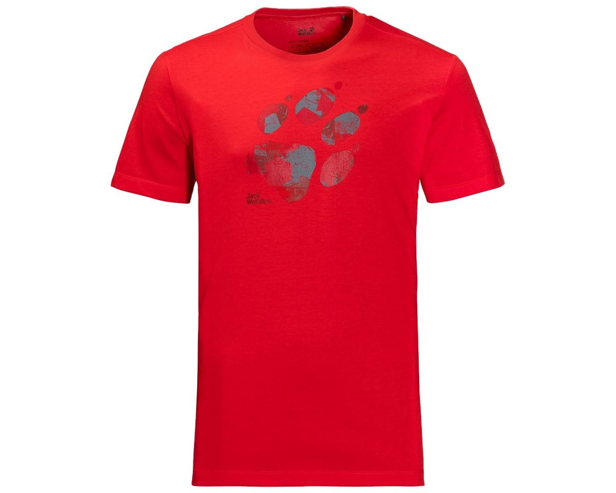 1806341NEBIMV3NEBIMV3|1806341|17308JACK WOLFSKIN MARBLE PAW T MEN ERKEK T-SHIRT-peak red