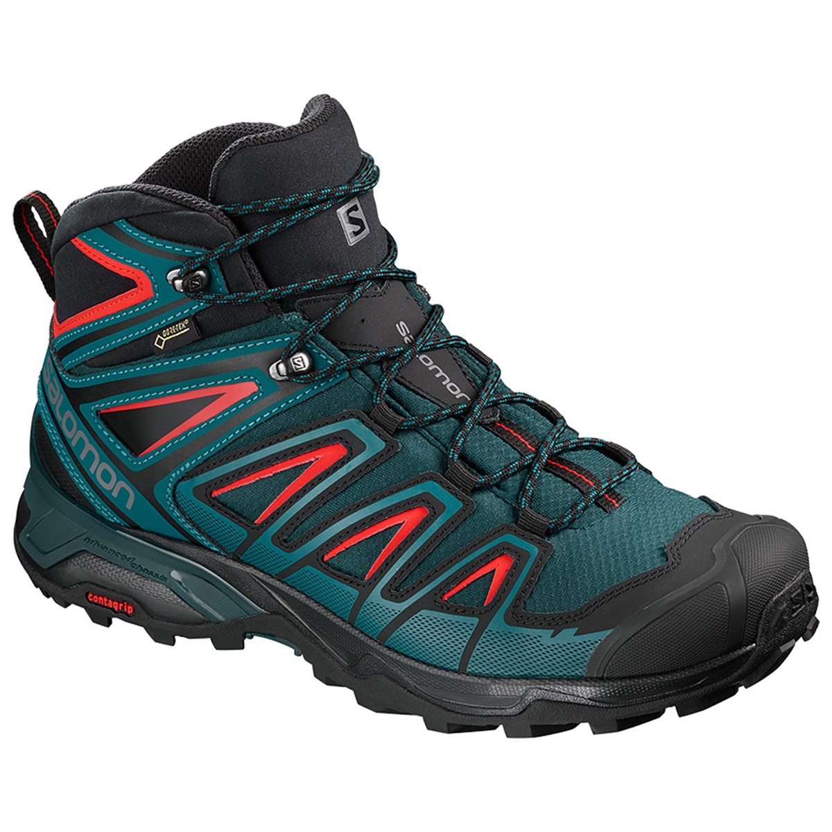L40467200NEBIMV3NEBIMV3|L40467200|20845SALOMON X ULTRA 3 MID GTX® ERKEK AYAKKABI-Reflecting Pond/Deep Lagoon/High Risk Red