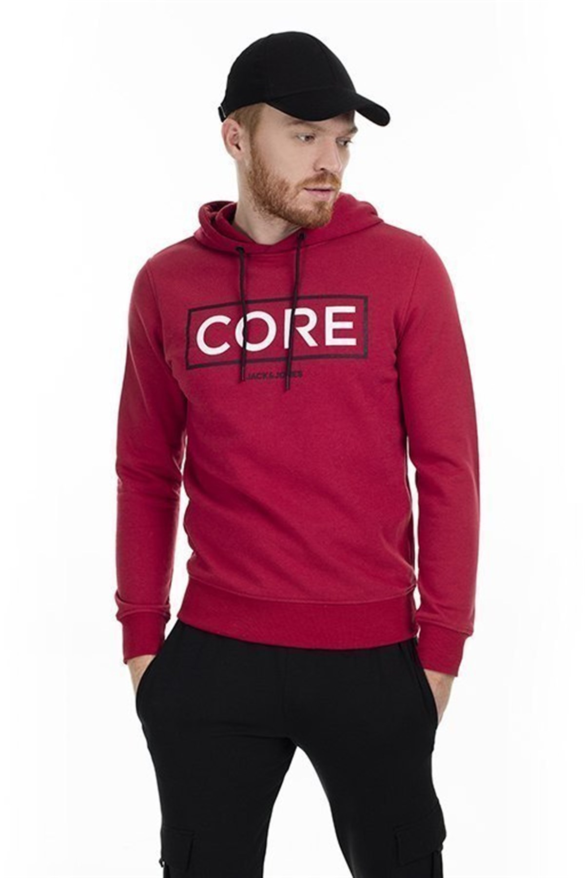 12160898NEBIMV3NEBIMV3|12160898|RRedJACK&JONES JCOBOOSTER SWEAT HOOD OCT 19 ERKEK SWEATSHIRT - 12160898-Rio Red