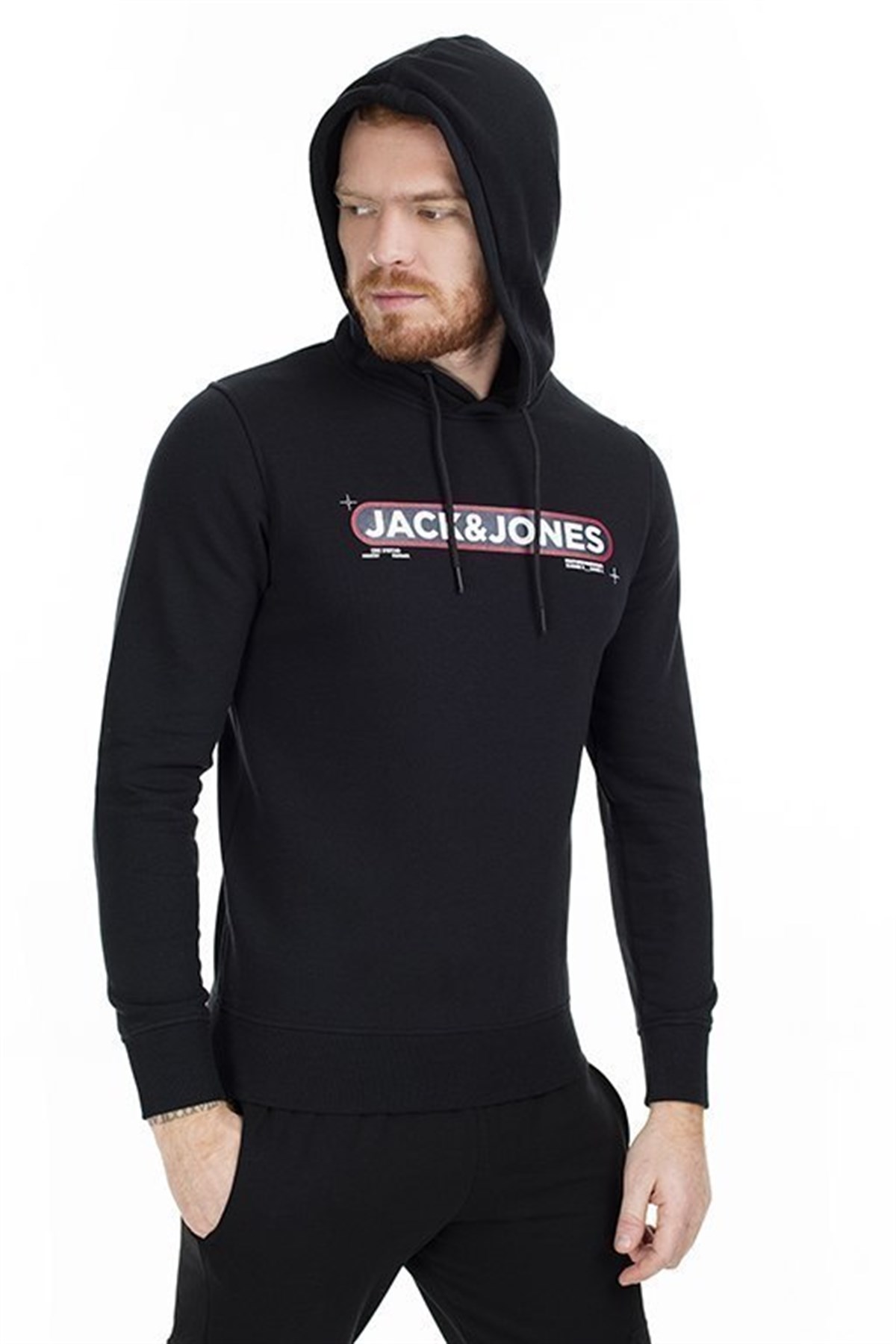 12160898NEBIMV3NEBIMV3|12160898|BlackJACK&JONES JCOBOOSTER SWEAT HOOD OCT 19 ERKEK SWEATSHIRT - 12160898-BLACK