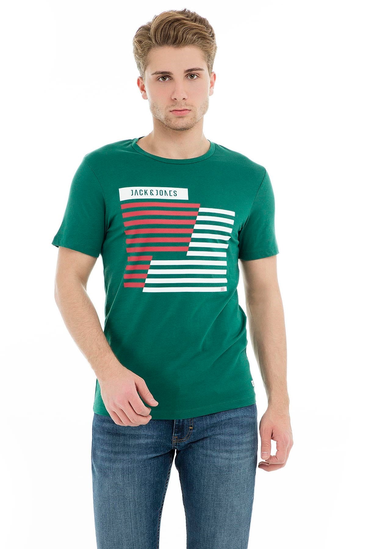 12149273Jack & Jones Jcoboost Tee Ss Crew Neck Erkek Tişört