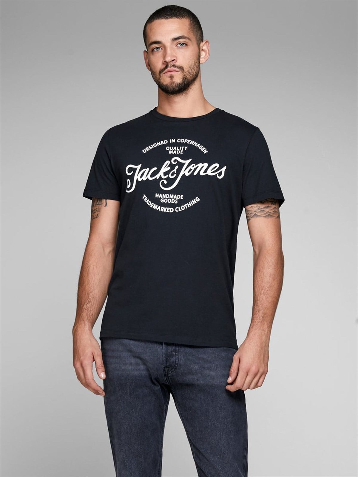 12135576NEBIMV3NEBIMV3|12135576|TapJACK & JONES JORNEWRAFFA TEE SS CREW NECK NOOS ERKEK T-SHIRT-Tap Shoe