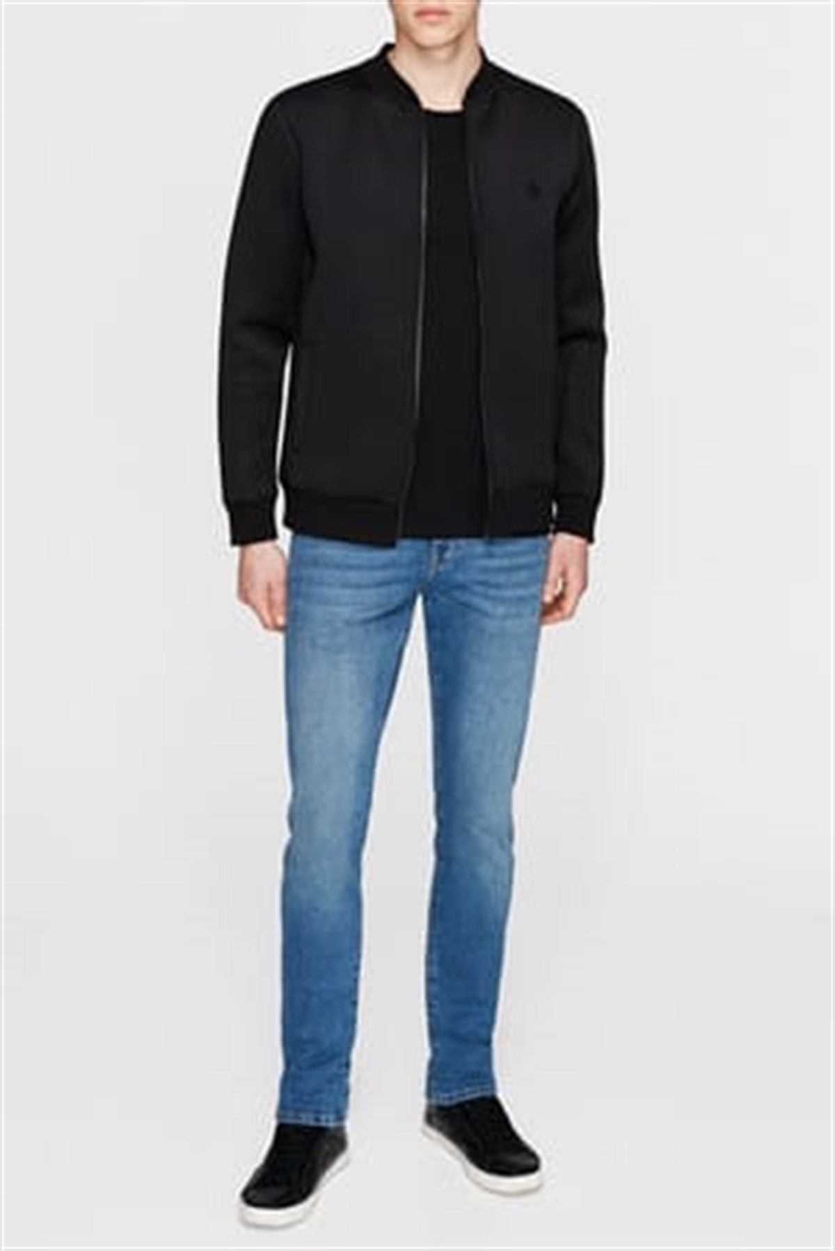 065354-900Mavi Fermuarlı Sweatshirt Siyah