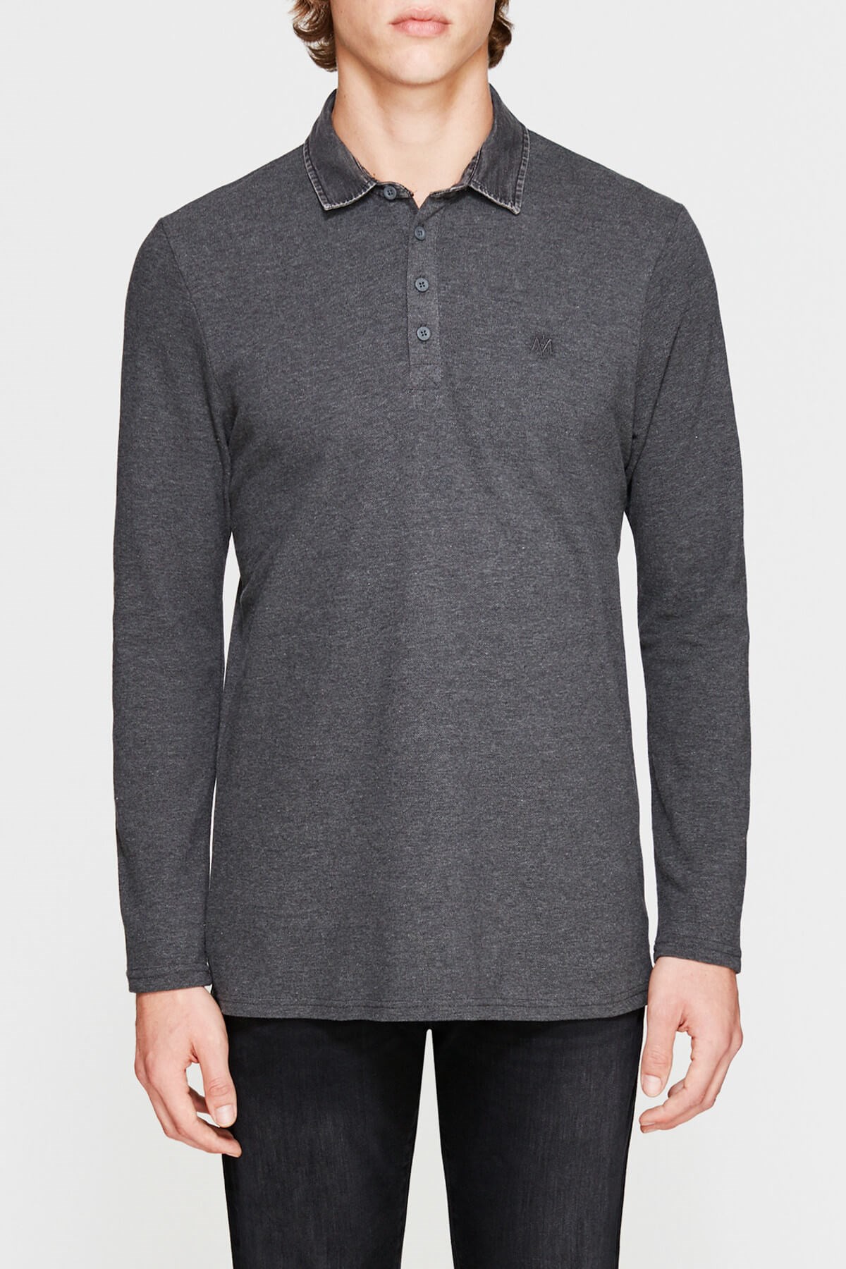 065129-26833NEBIMV3NEBIMV3|065129-26833|R000MAVİ LONG SLEEVE POLO dark grey melange-STD