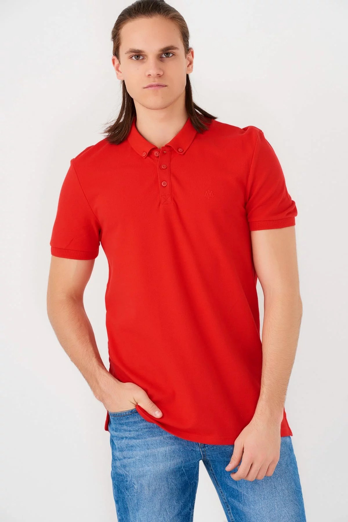 063247-28849MAVİ POLO TİŞÖRT biber kırmızı