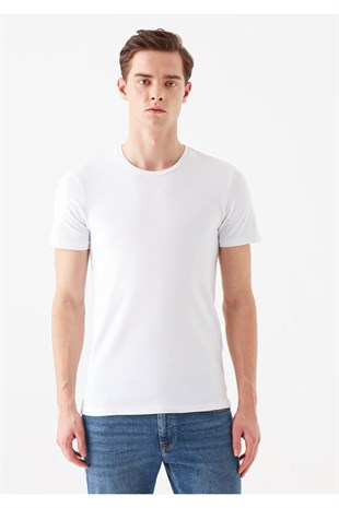 061747-620Mavi Stretch T-shirt  Beyaz