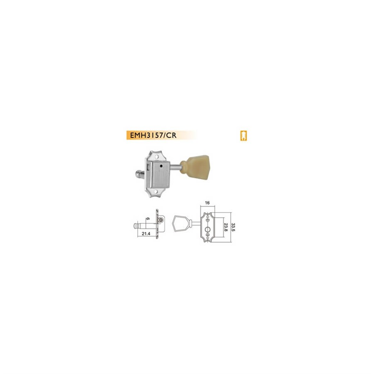 Valencia Krom Elektro Gitar Burgusu 6'lı Set 3 Sağ+3 Sol