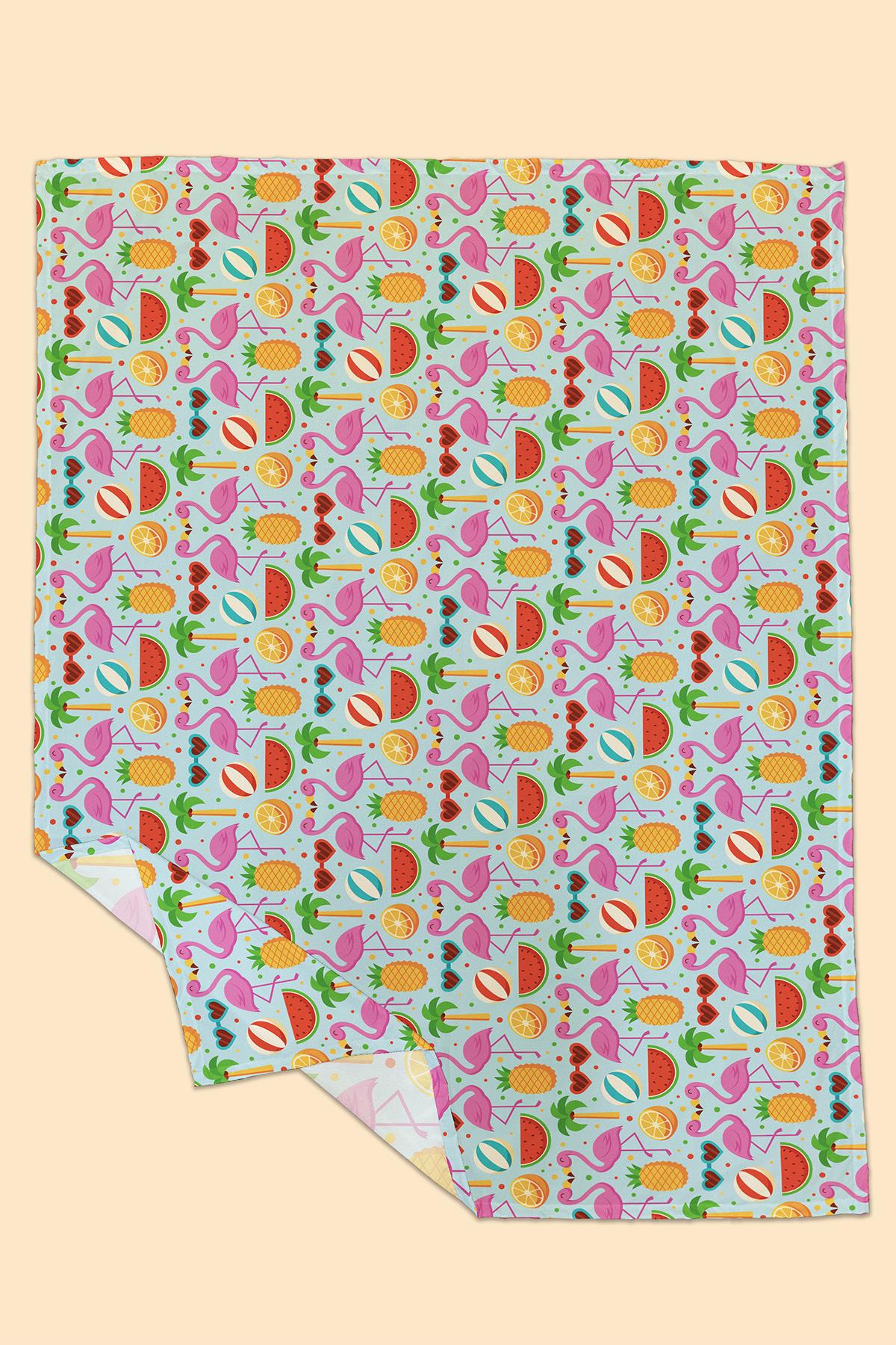 Arancione Co. Pink Flamingo Water Repellent, Yer/Mama Sandalyesi Altı, Aktivite, Yemek ve Oyun Örtüs