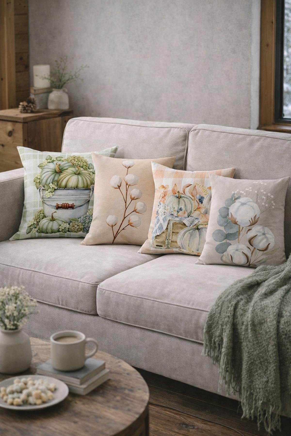 Arancione Co. Çift Tarafı Baskılı 4’lü Kırlent Kılıfı 6AOD16