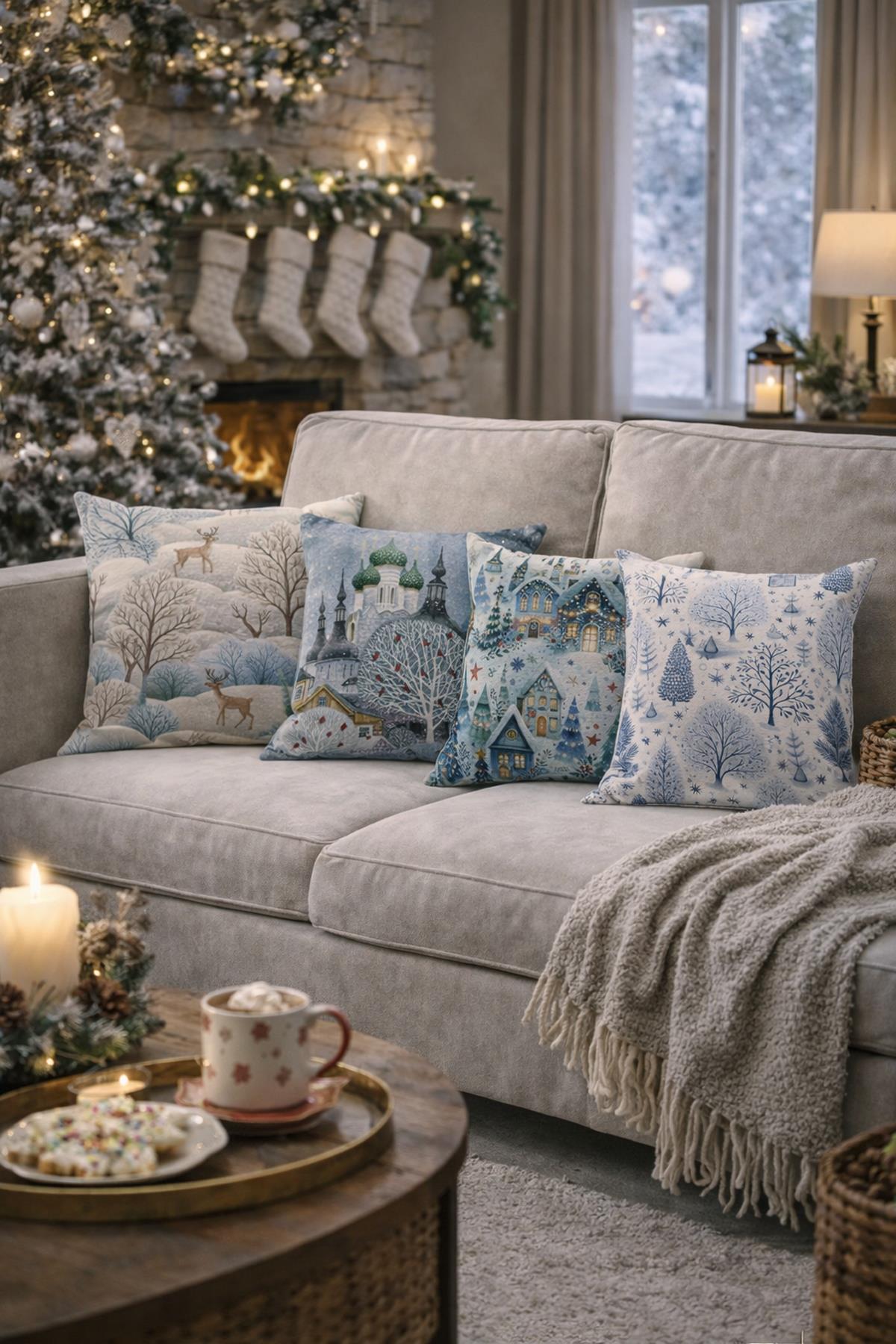 Arancione Co. Çift Tarafı Baskılı 4’lü Kırlent Kılıfı 6AOD14