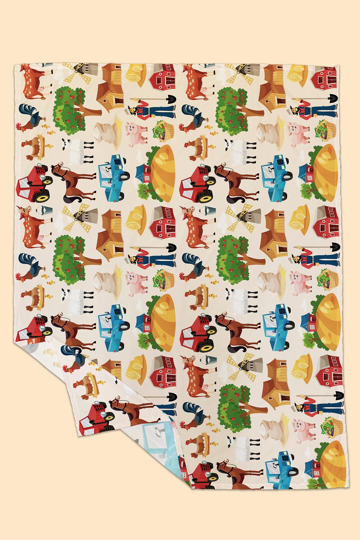 Arancione Co. Farm Water Repellent,Yer/ Mama Sandalyesi Altı,Aktivite,Yemek ve Oyun Örtüsü