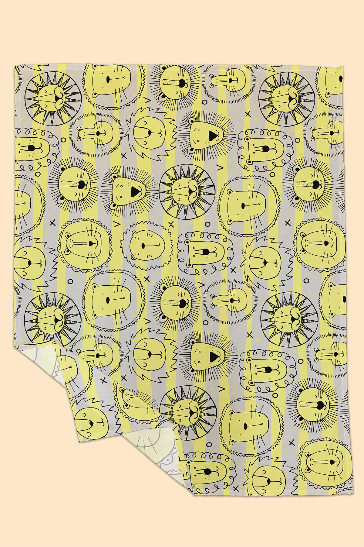 Arancione Co. Yellow Lion Water Repellent,Yer/ Mama Sandalyesi Altı,Aktivite,Yemek ve Oyun Örtüsü