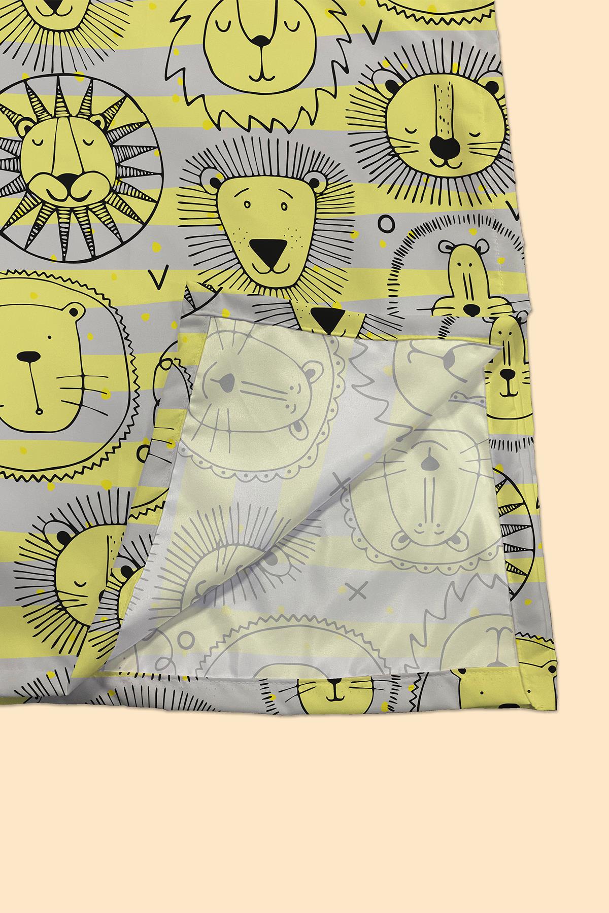 Arancione Co. Yellow Lion Water Repellent,Yer/ Mama Sandalyesi Altı,Aktivite,Yemek ve Oyun Örtüsü