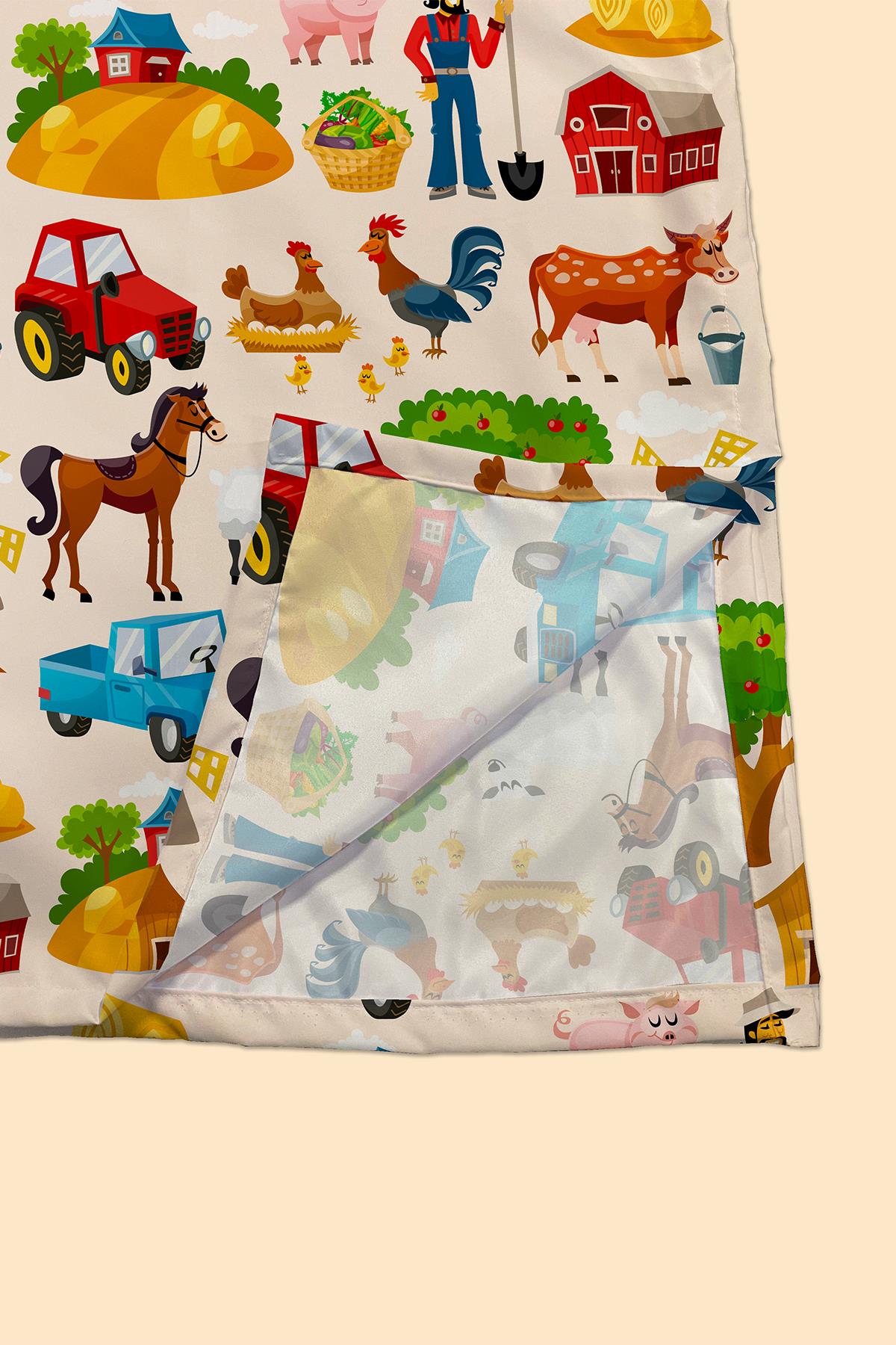 Arancione Co. Farm Water Repellent,Yer/ Mama Sandalyesi Altı,Aktivite,Yemek ve Oyun Örtüsü