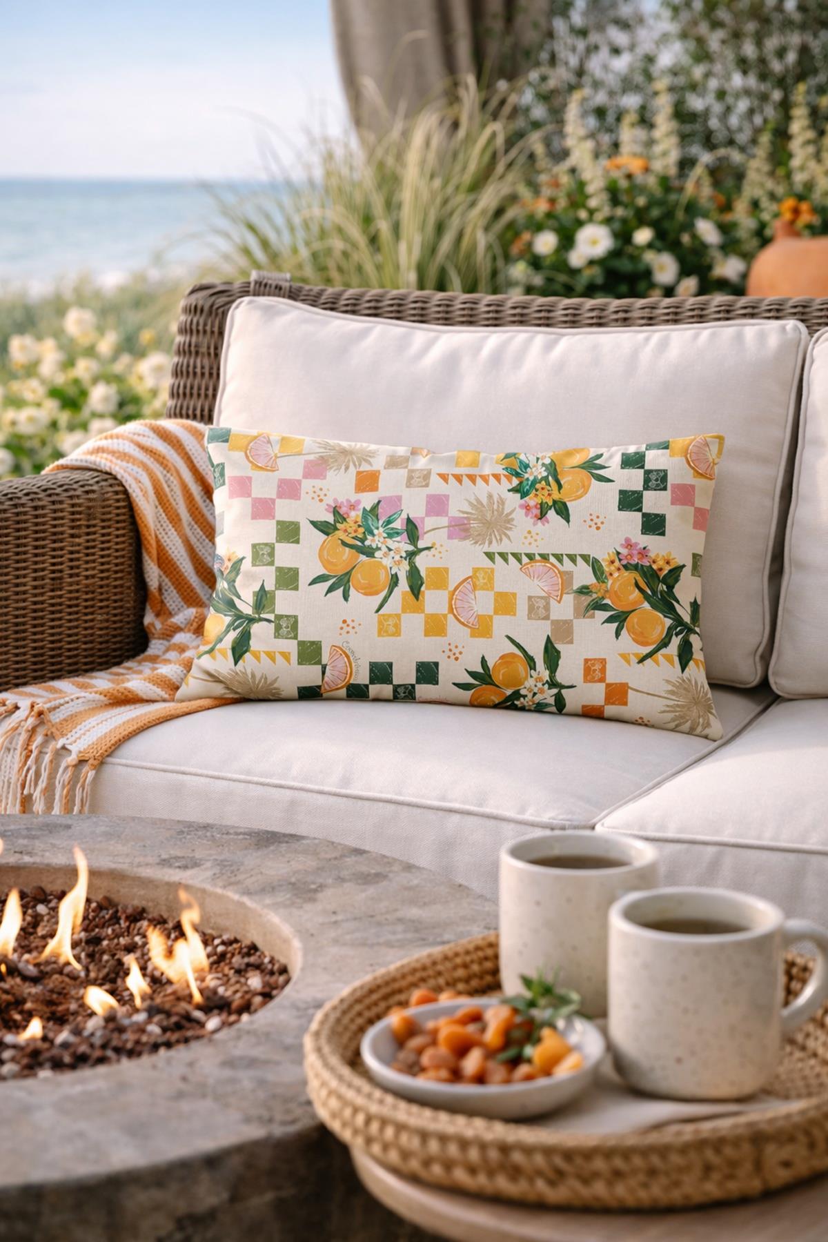 Arancione Co. Çift Tarafı Baskılı Dikdörtgen Kırlent Kılıfı 6AOD20