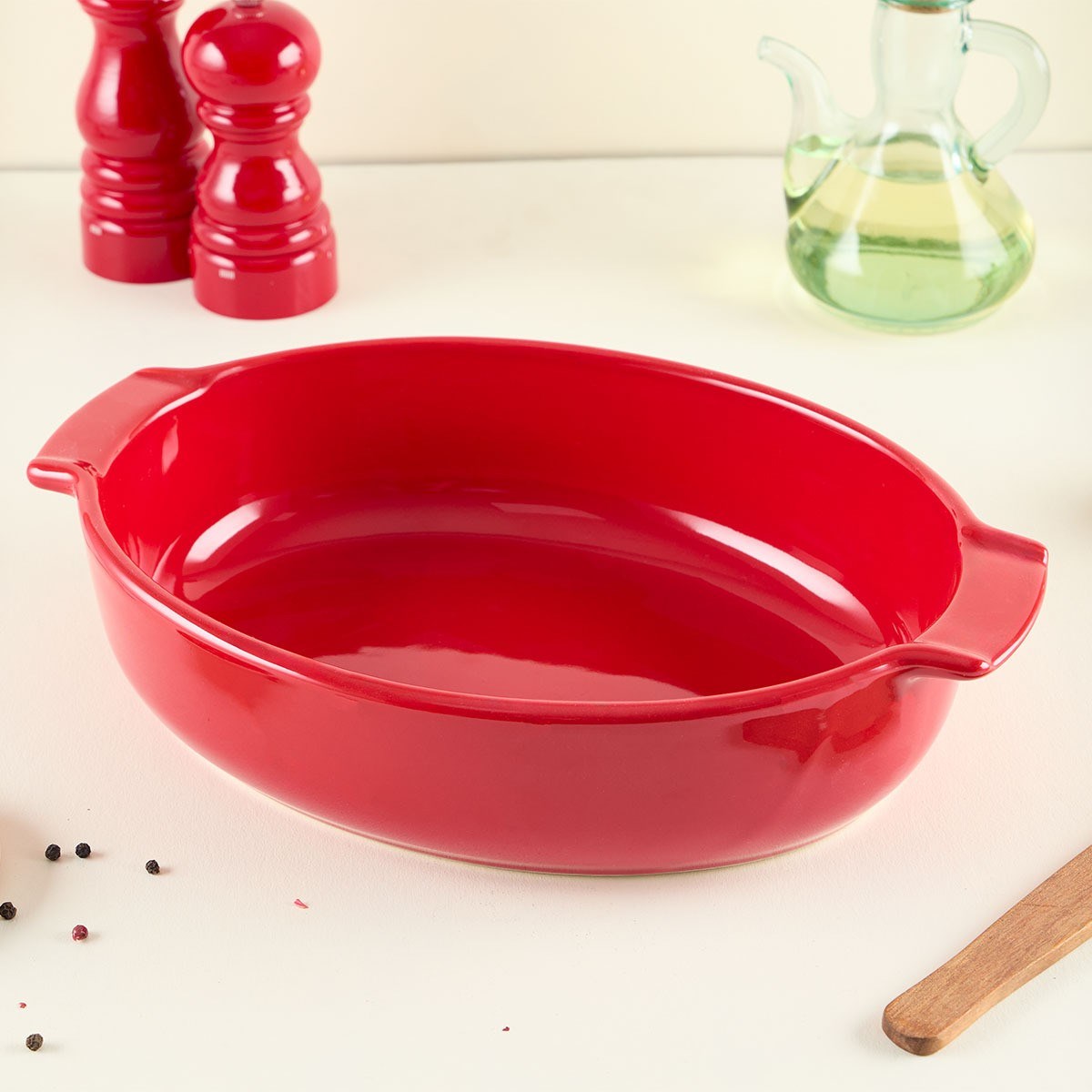 Aryıldız Elissa Oval Fırın Kabı Kırmızı 40 Cm