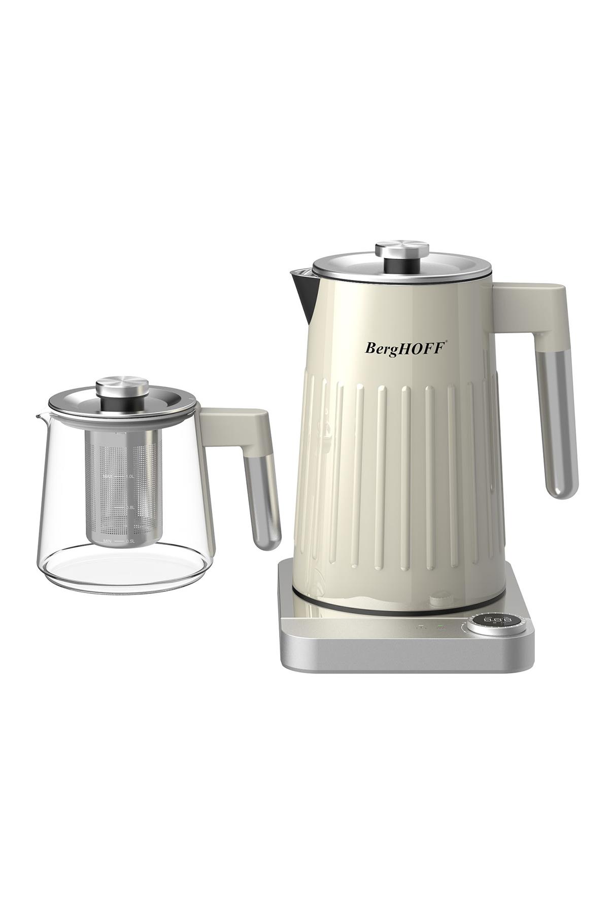 Berghoff Gem Çay Makinesi Krem Gümüş Kulplu