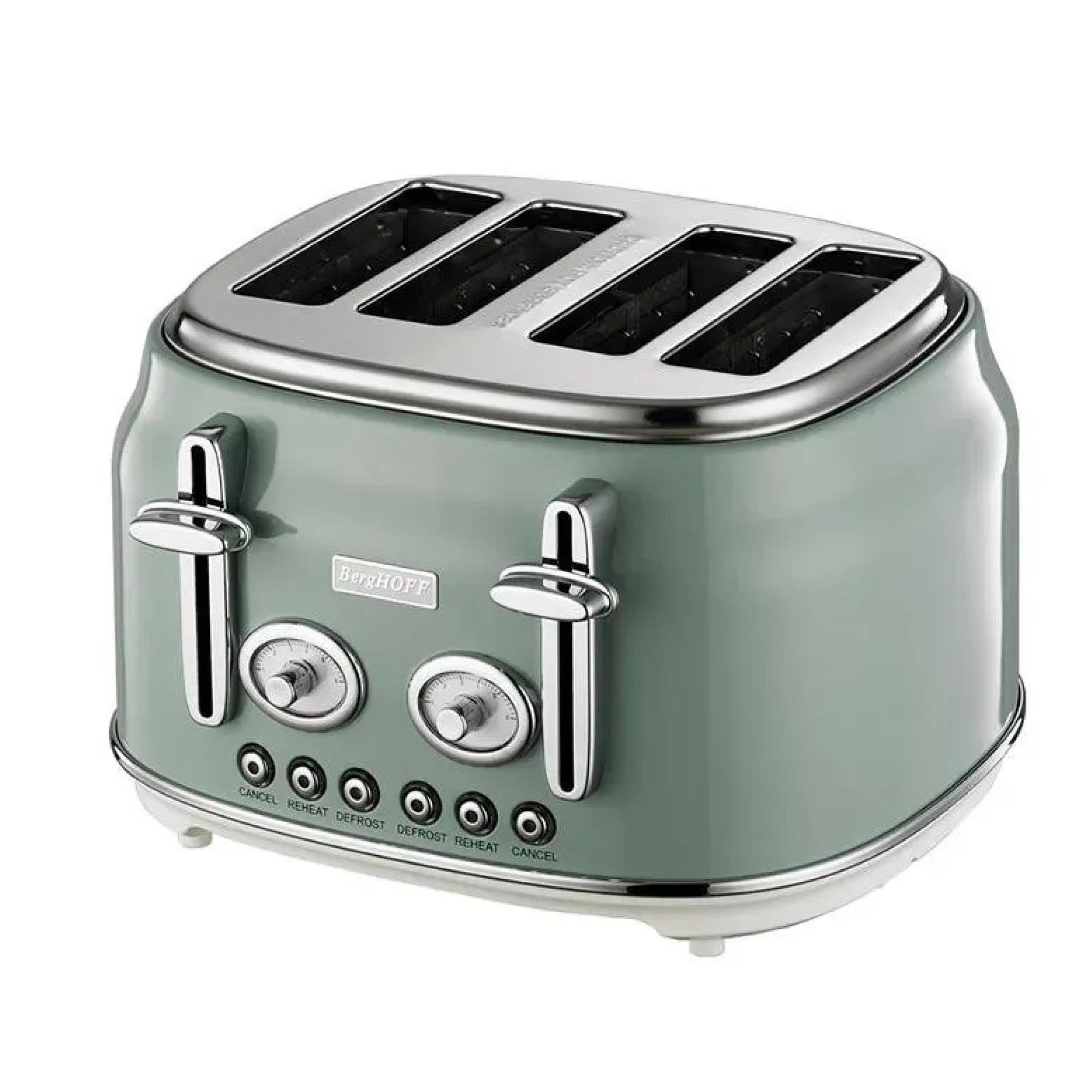 Berghoff Gem Retro Mint Yeşil Dört Dilim Ekmek Kızartma Makinesi