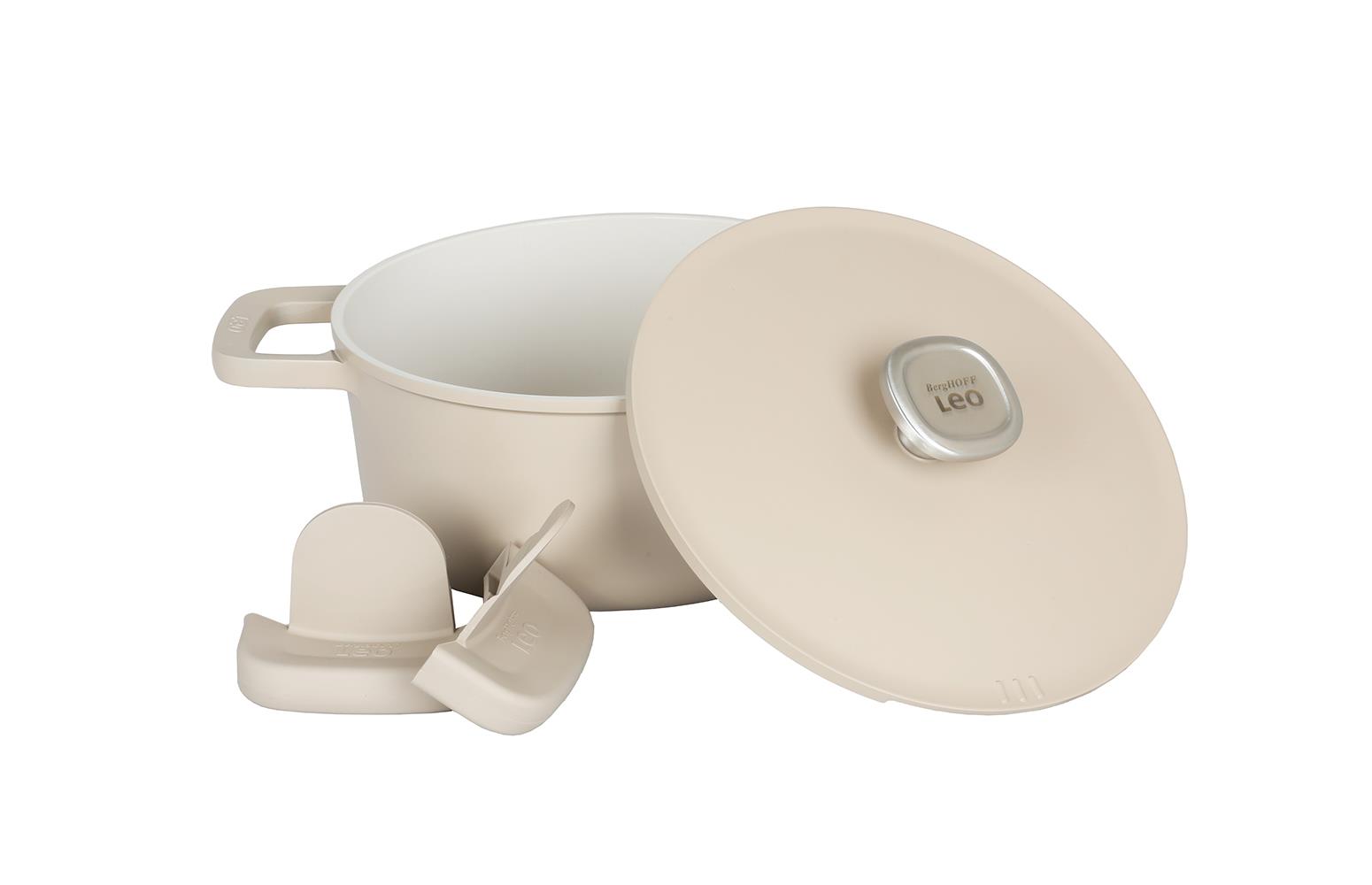 Berghoff Leo Phantom Kapaklı Yapışmaz Tencere 24 Cm Latte
