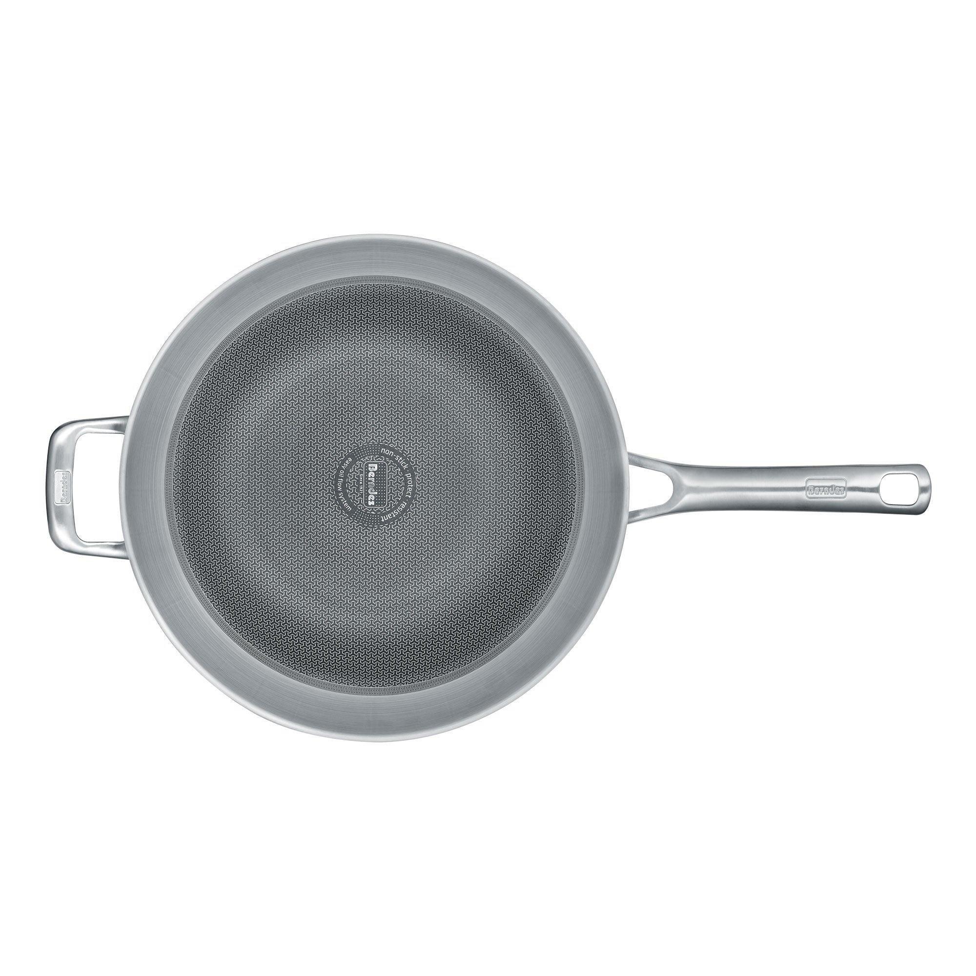 Berndes Tricion Pro Paslanmaz Çelik Wok Tava Kapaklı 32 Cm