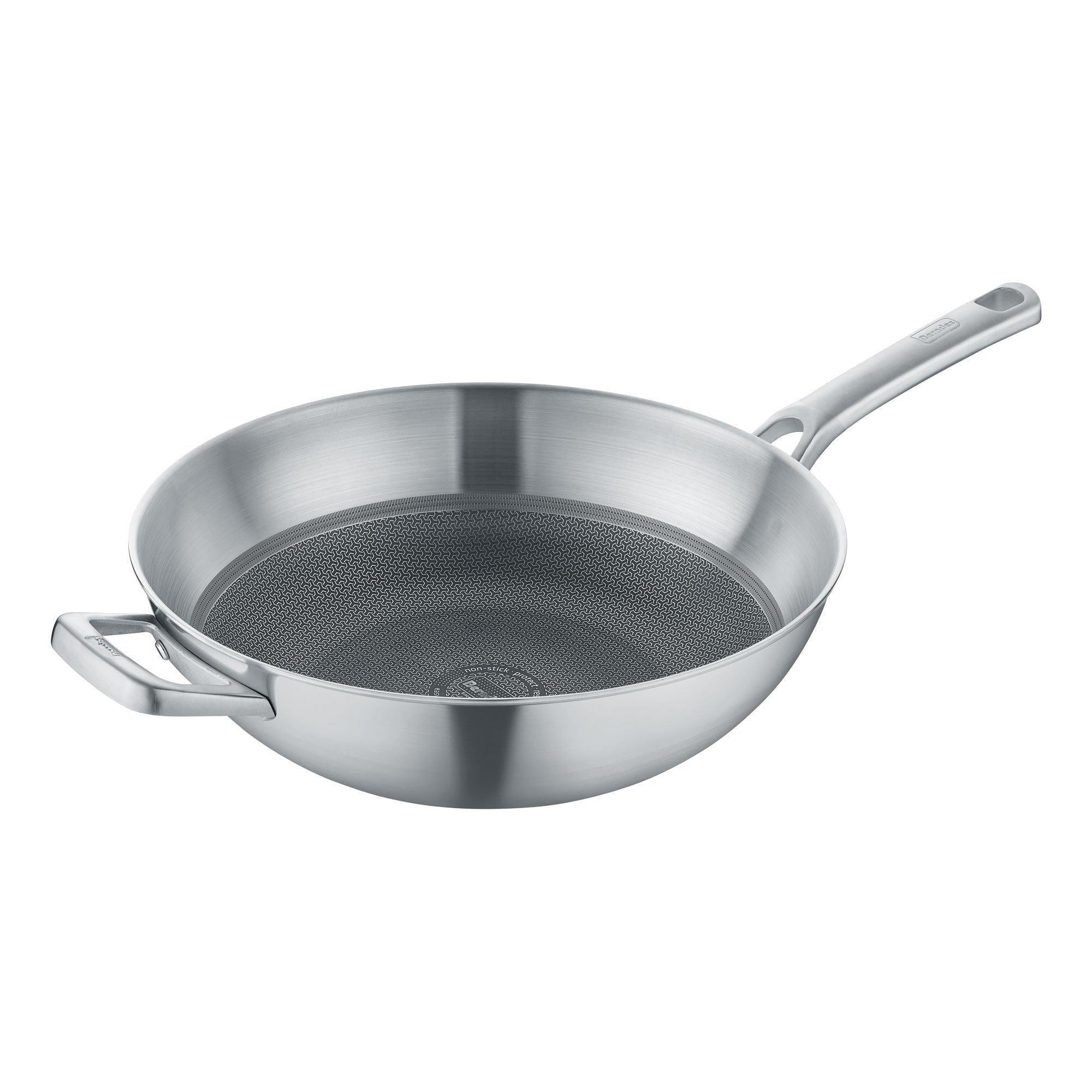 Berndes Tricion Pro Paslanmaz Çelik Wok Tava Kapaklı 32 Cm