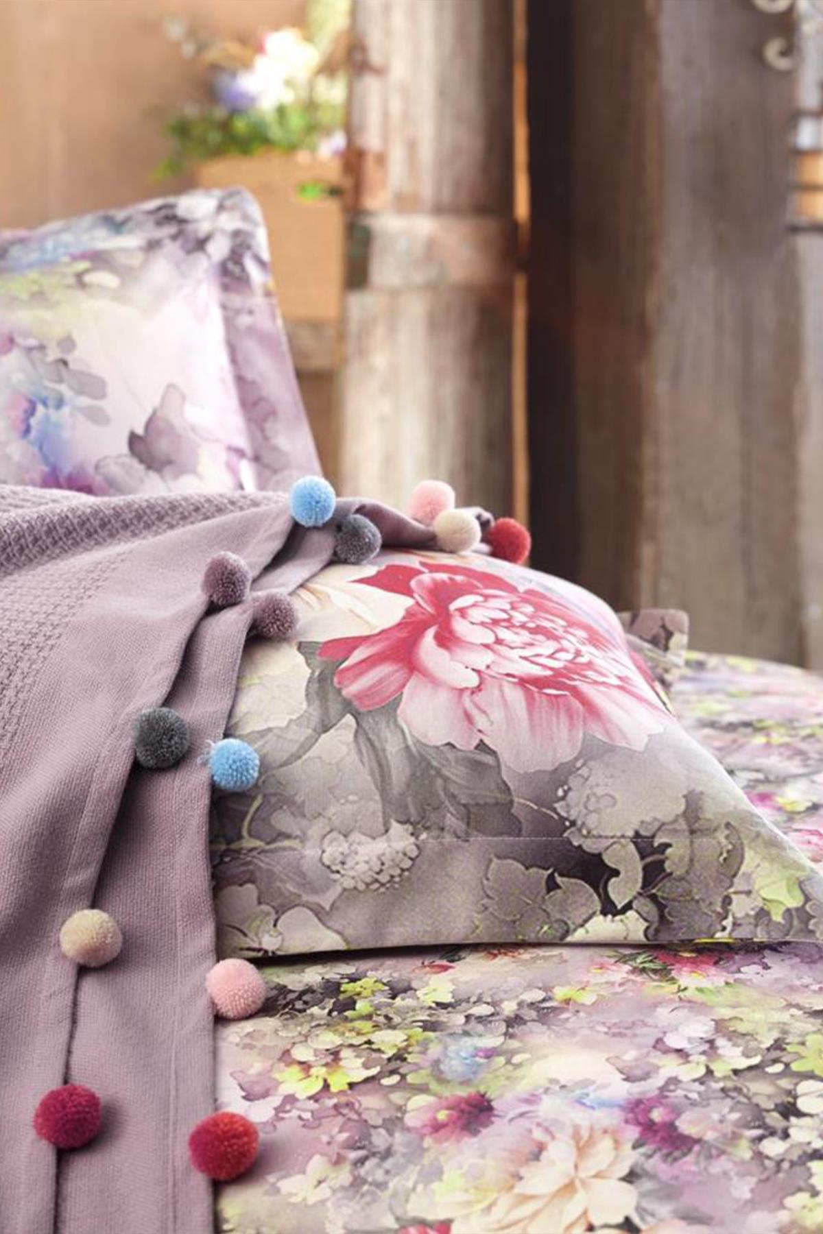 Dantela Vita Violet Ponponlu Pike Takımı Leylak