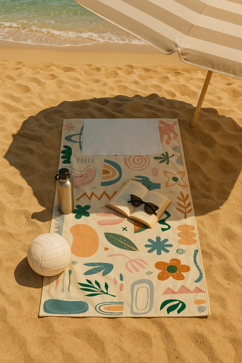 Evdek Abstract Plaj Havlulu Plaj Çantası 35x40 Cm