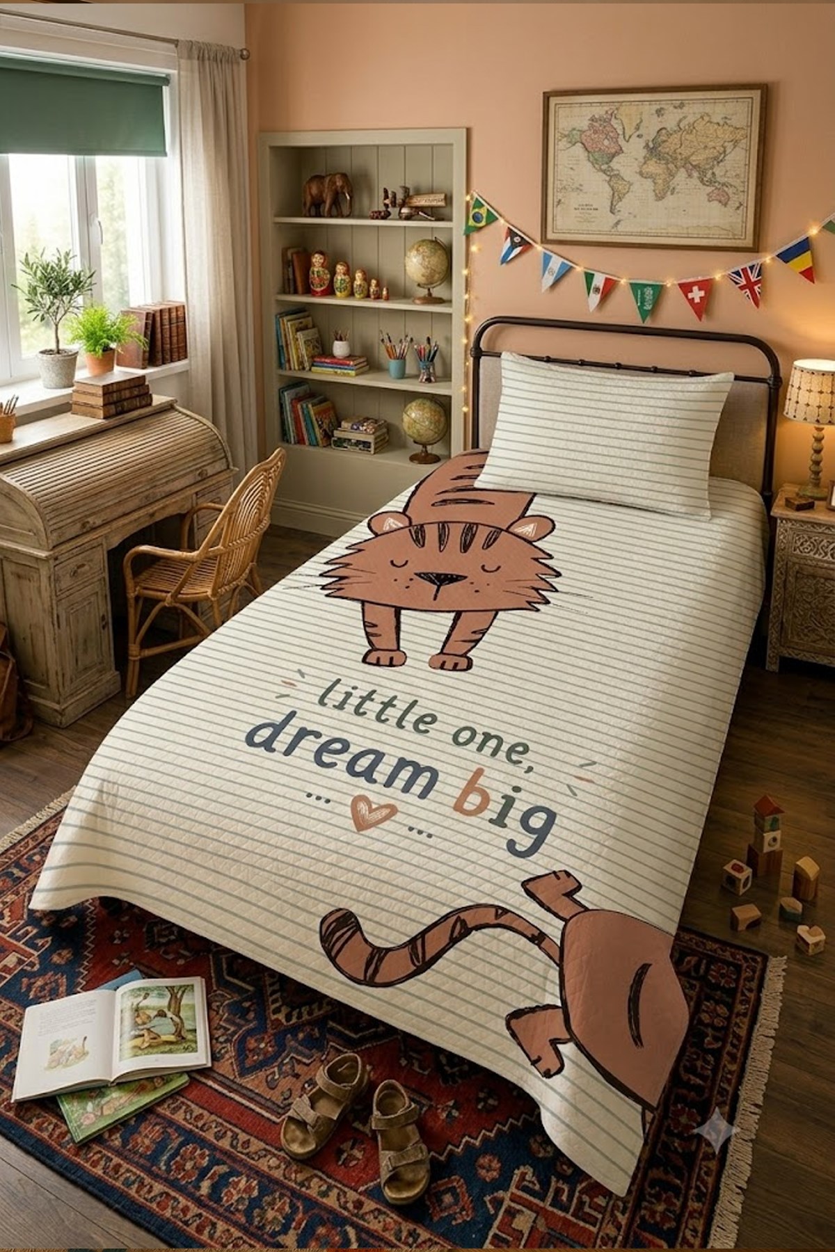 Evdek Bebek ve Çocuk Odası Dream Kitty – Kedi Tek Kişilik Pike Takımı 160X230 Cm 6ETD17