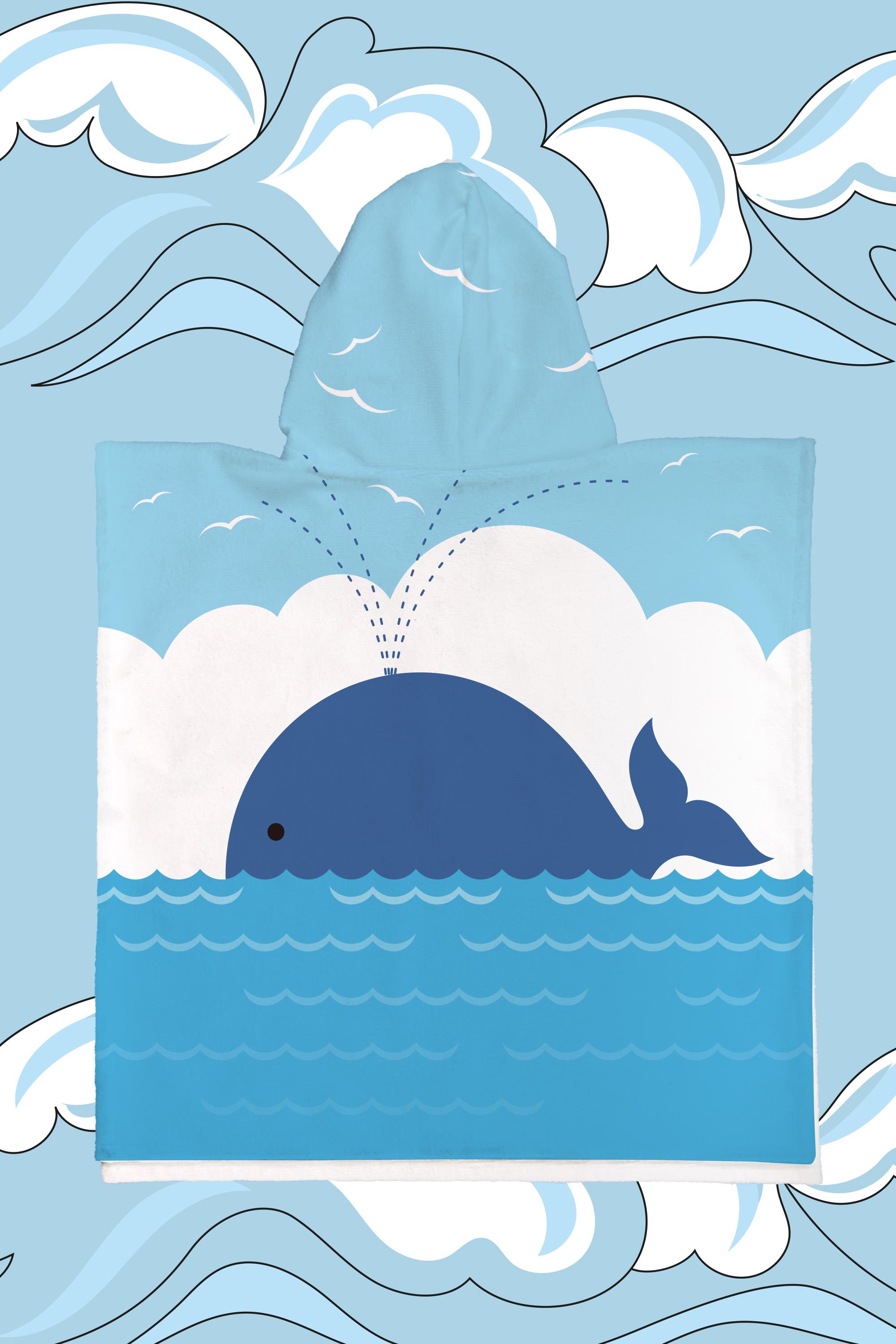 Evdek Blue Whale Çocuk Panço Plaj Havlusu
