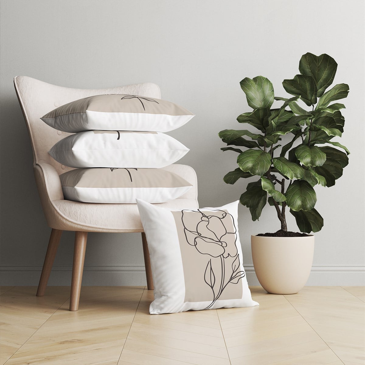 Evdek Botanical 4lü Kırlent Kılıf Ds9