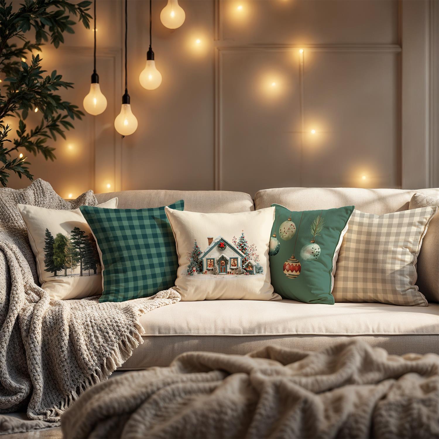 Evdek Christmas Kırlent Kılıfı Ds20