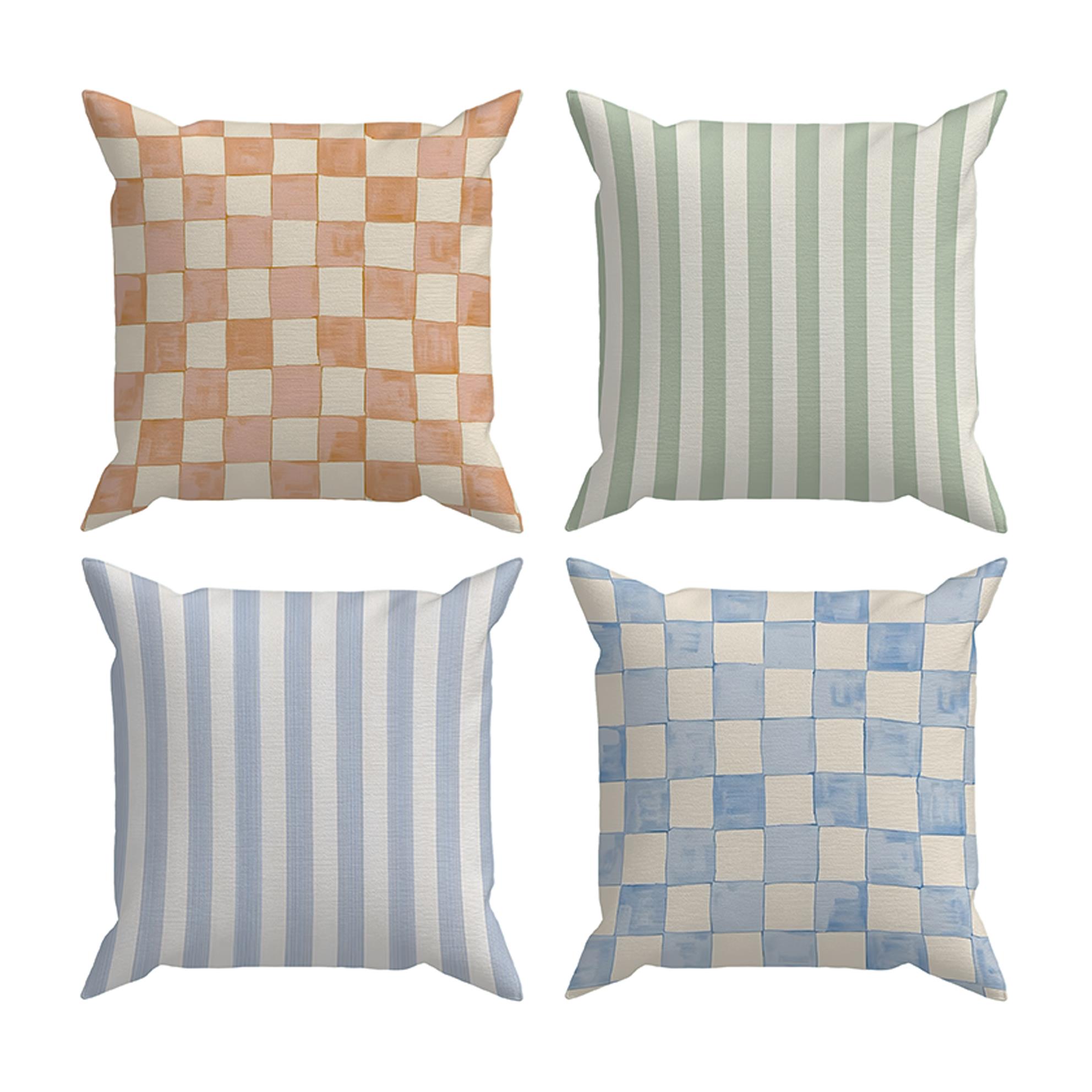 Evdek Çift Tarafı Baskılı 4’lü Kırlent Kılıfı 6EOD10