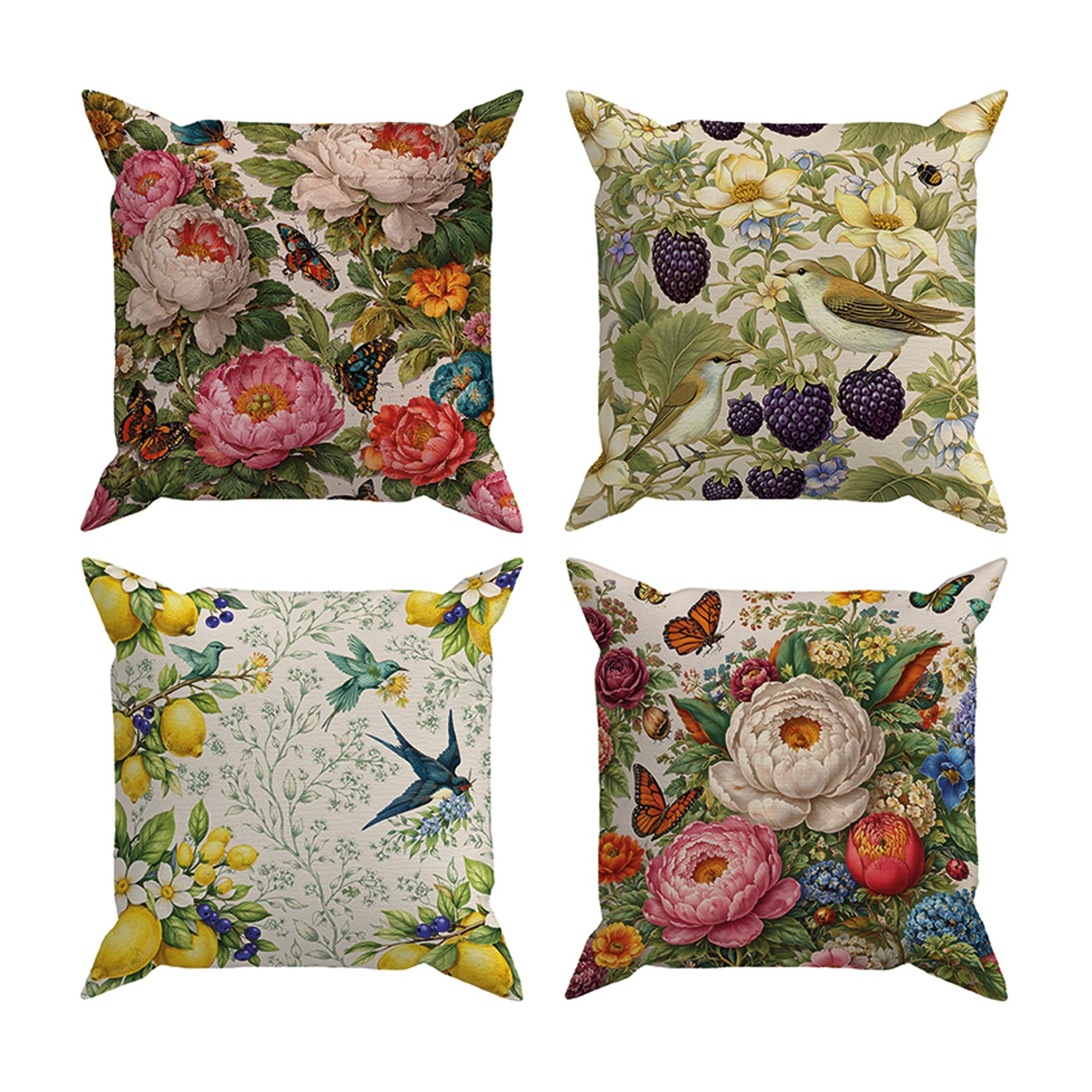 Evdek Çift Tarafı Baskılı 4’lü Kırlent Kılıfı 6EOD15