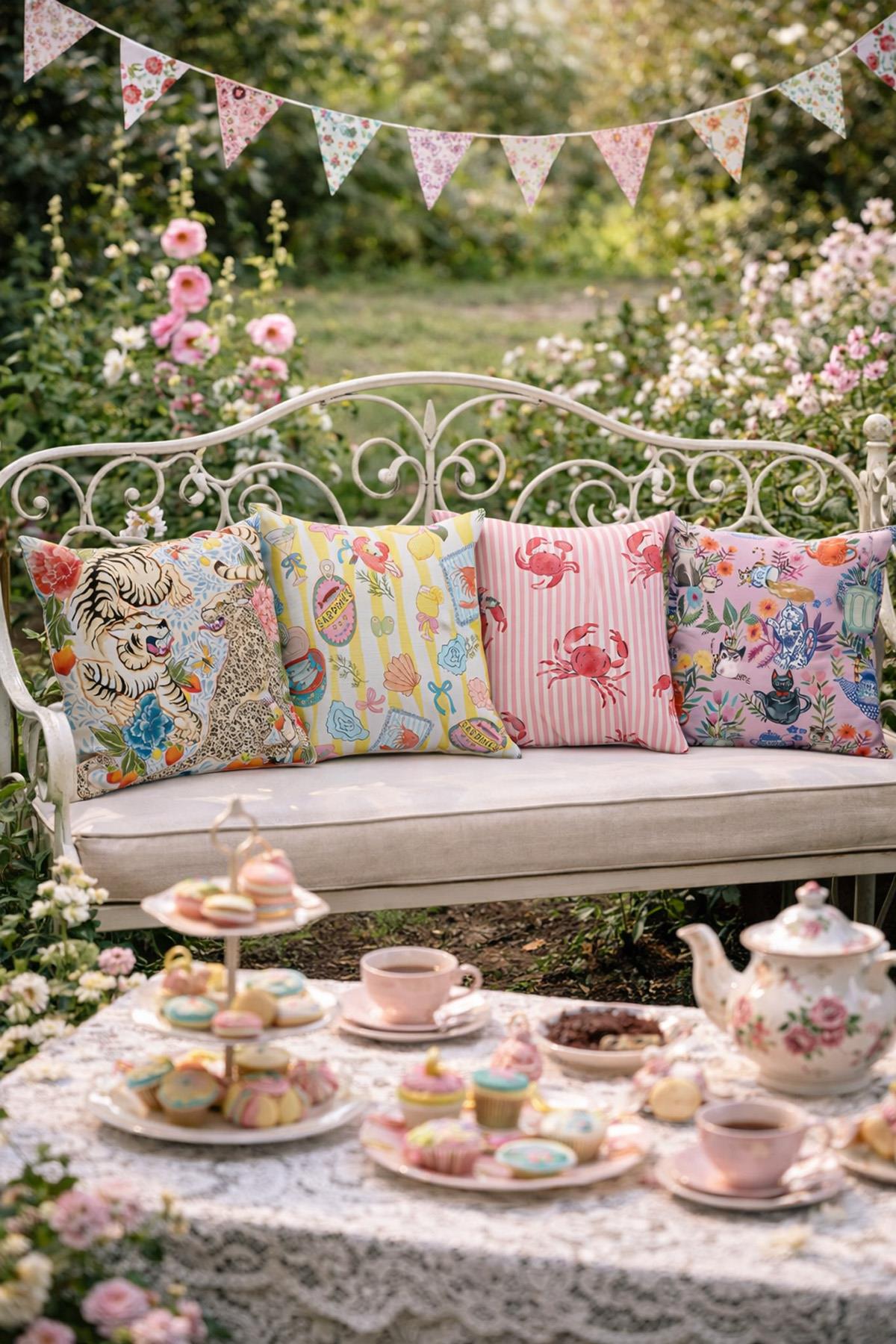 Evdek Çift Tarafı Baskılı 4’lü Kırlent Kılıfı 6EOD14