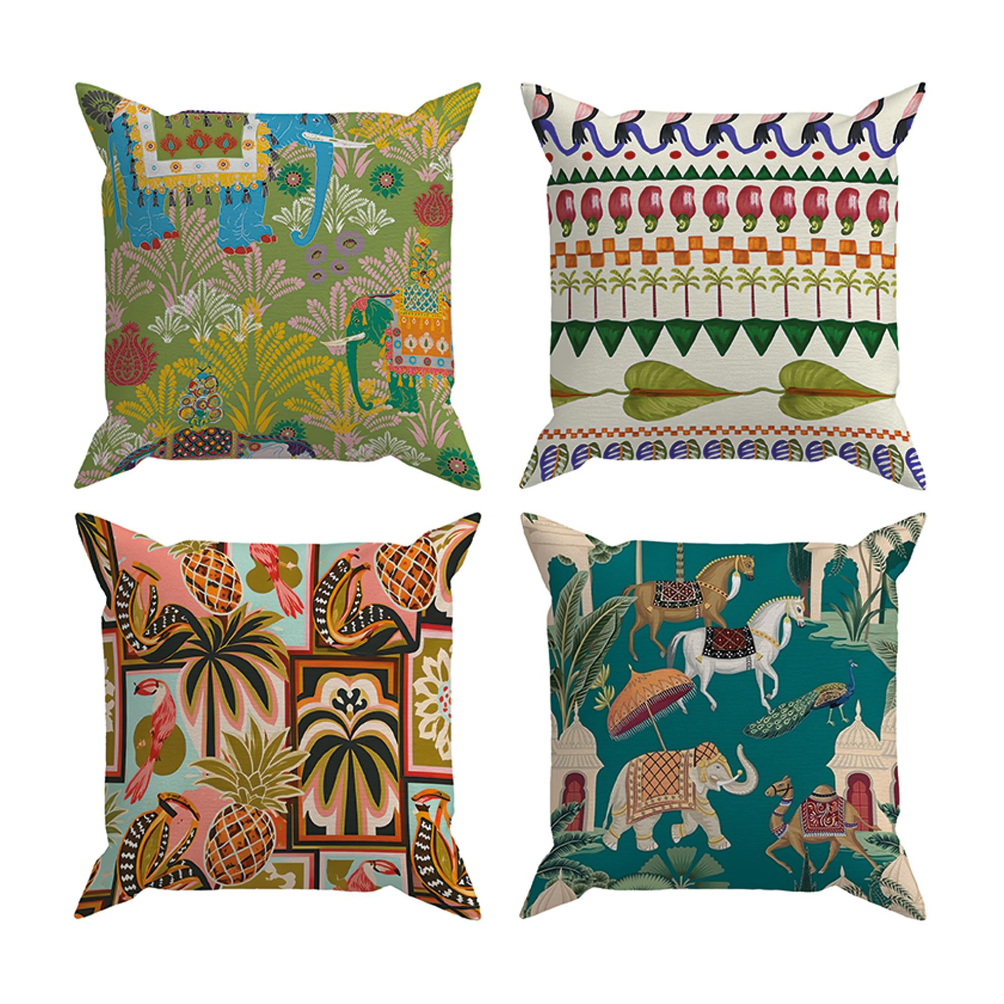 Evdek Çift Tarafı Baskılı 4’lü Kırlent Kılıfı 6EOD7