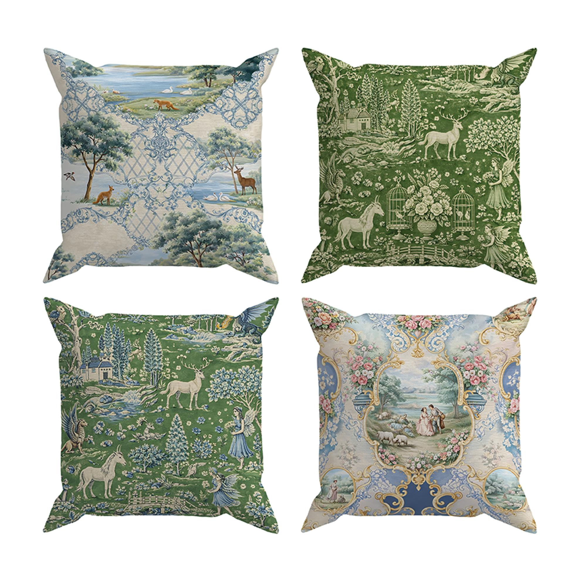 Evdek Çift Tarafı Baskılı 4’lü Kırlent Kılıfı 6EOD19