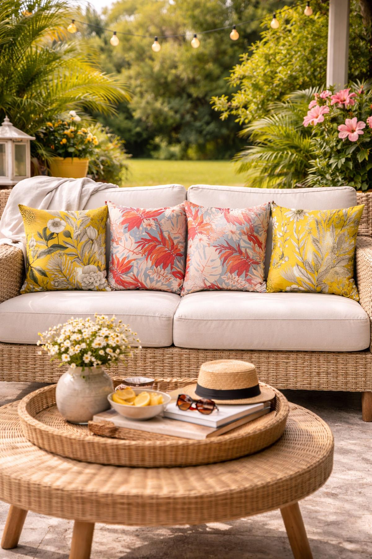 Evdek Çift Tarafı Baskılı 4’lü Kırlent Kılıfı 6EOD9