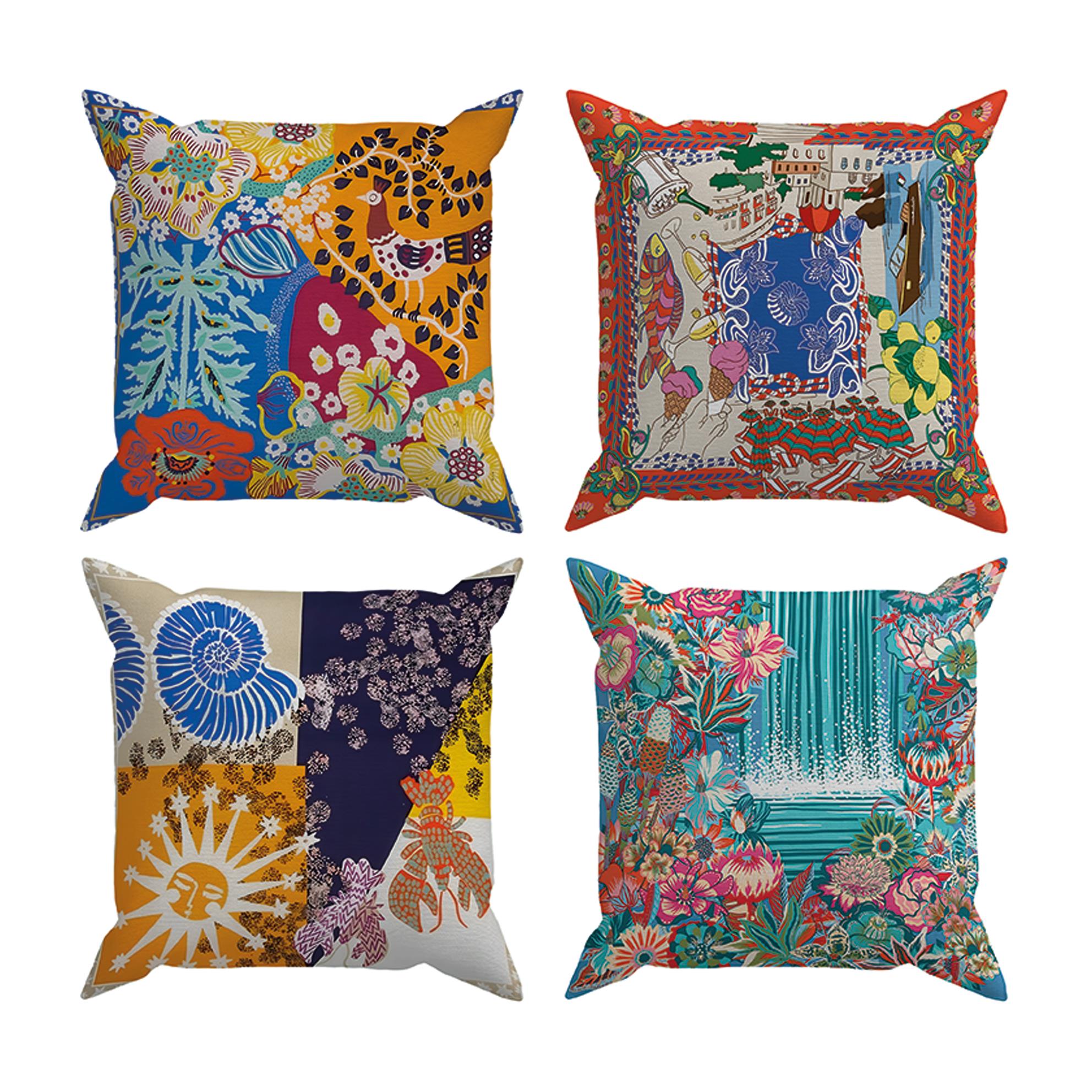 Evdek Çift Tarafı Baskılı 4’lü Kırlent Kılıfı 6EOD8