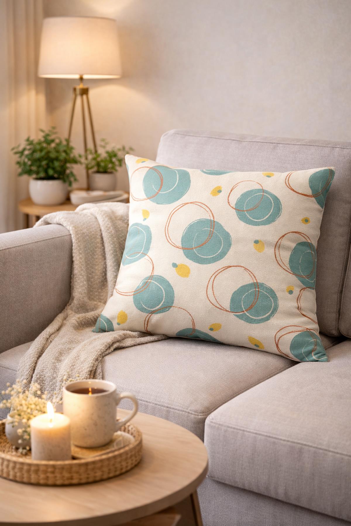 Evdek Çift Tarafı Baskılı Kırlent Kılıfı 6EBD3