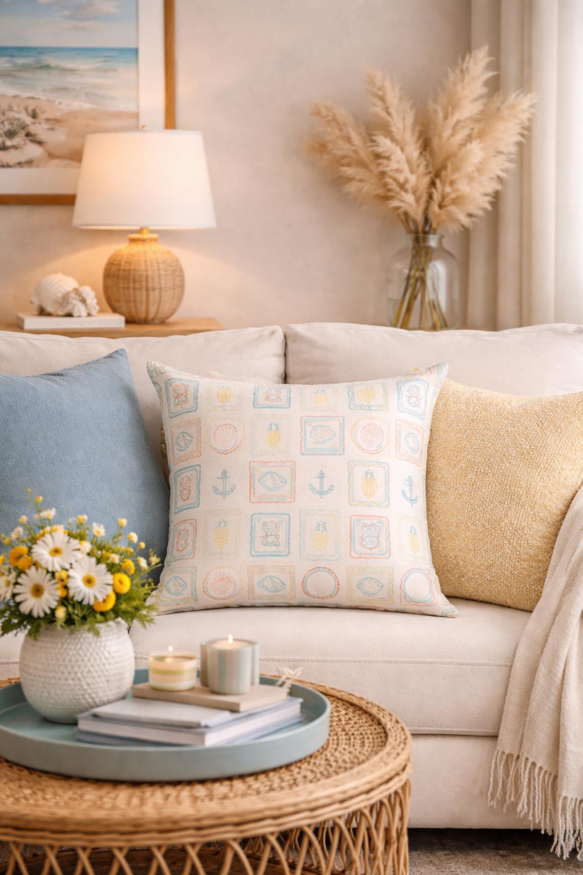 Evdek Çift Tarafı Baskılı Kırlent Kılıfı 6EBD42