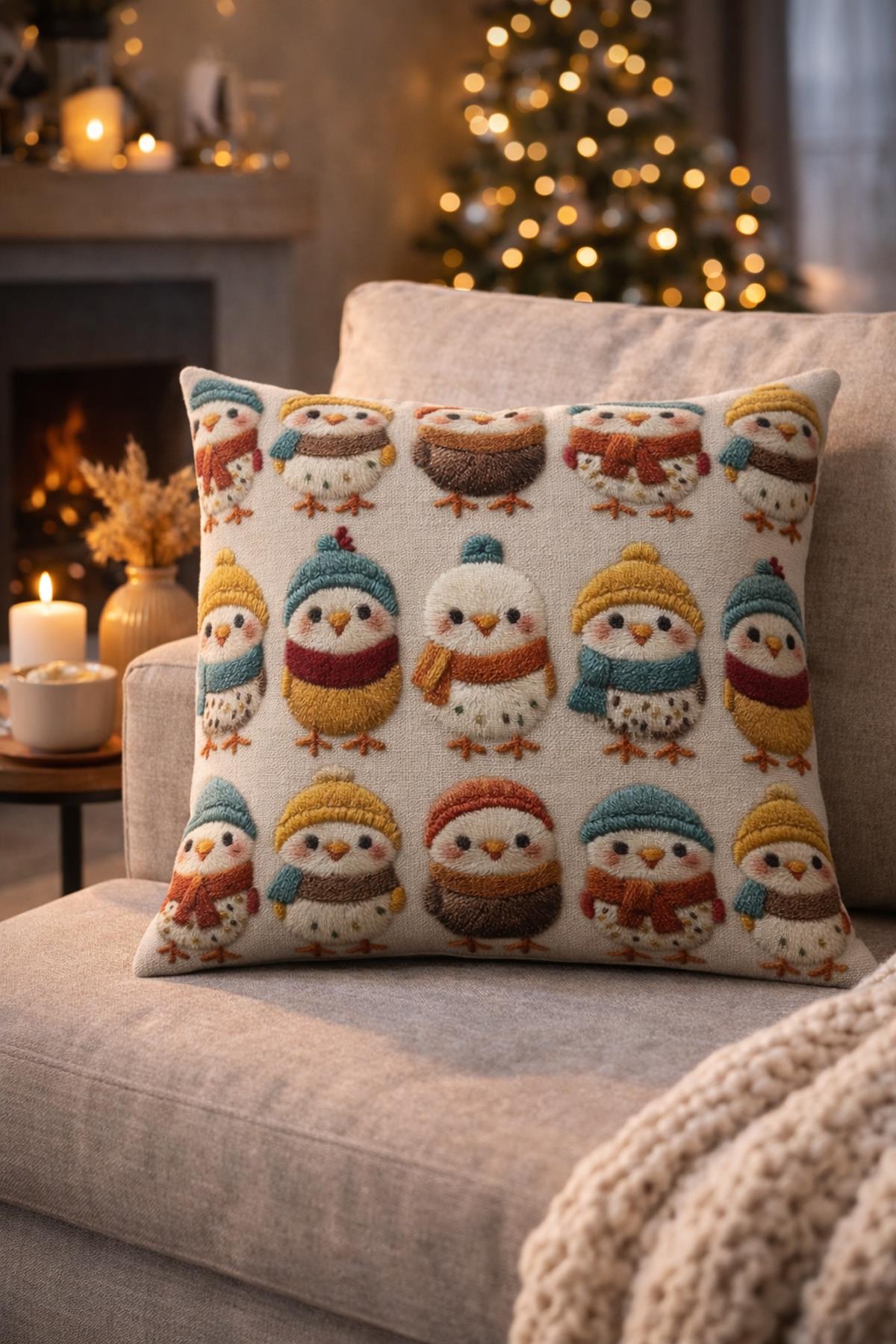 Evdek Çift Tarafı Baskılı Kırlent Kılıfı 6EOD38