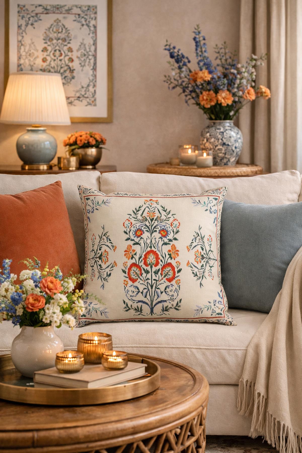 Evdek Çift Tarafı Baskılı Kırlent Kılıfı 6EBD40