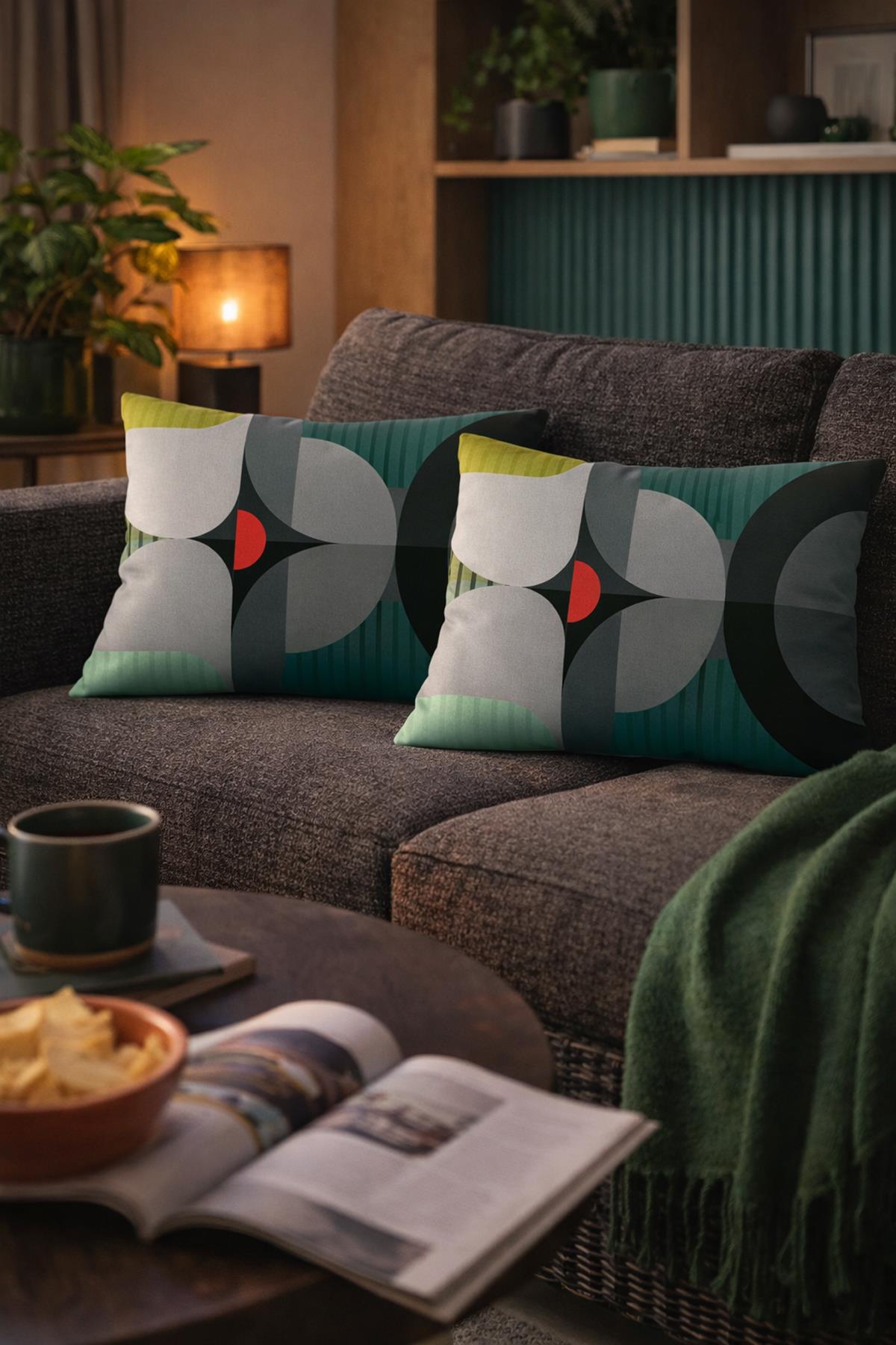 Evdek Çift Taraflı Dikdörtgen Kırlent Kılıf 2li Ds70